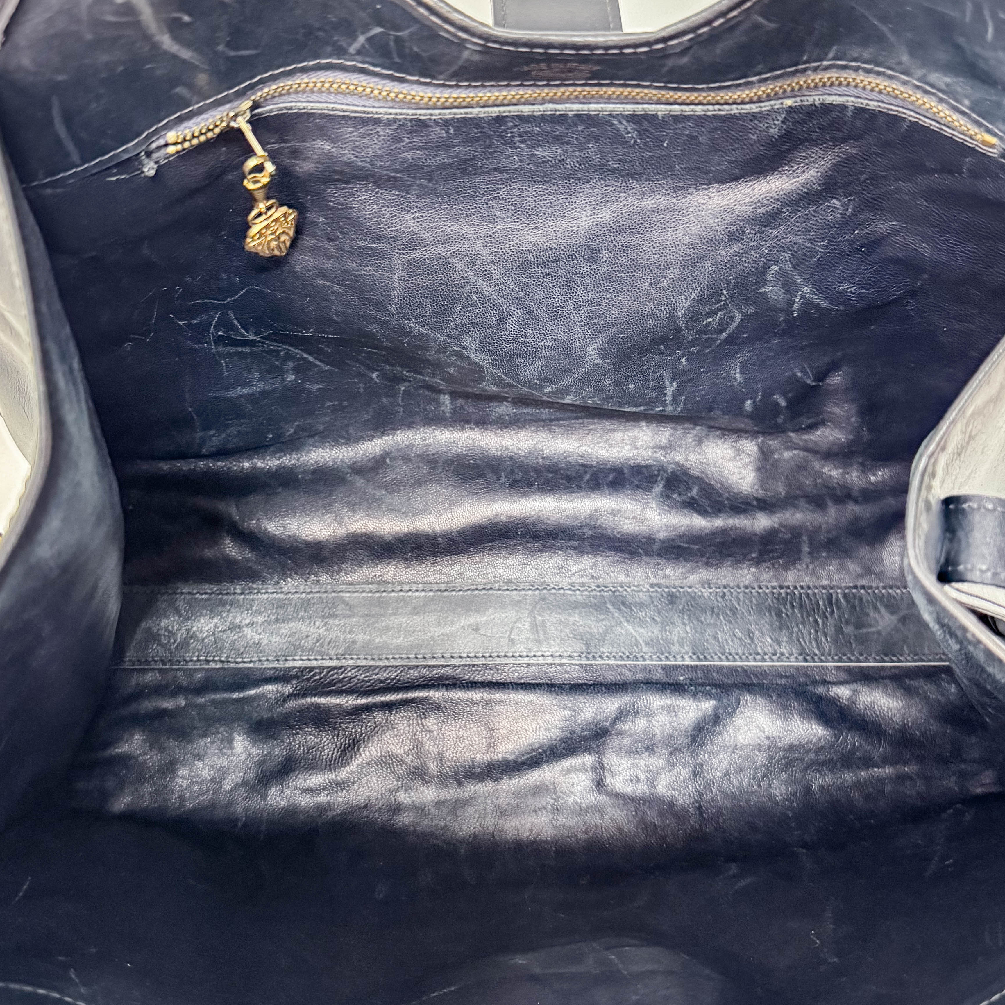 Stirrup Black Leather Top Handle Bag