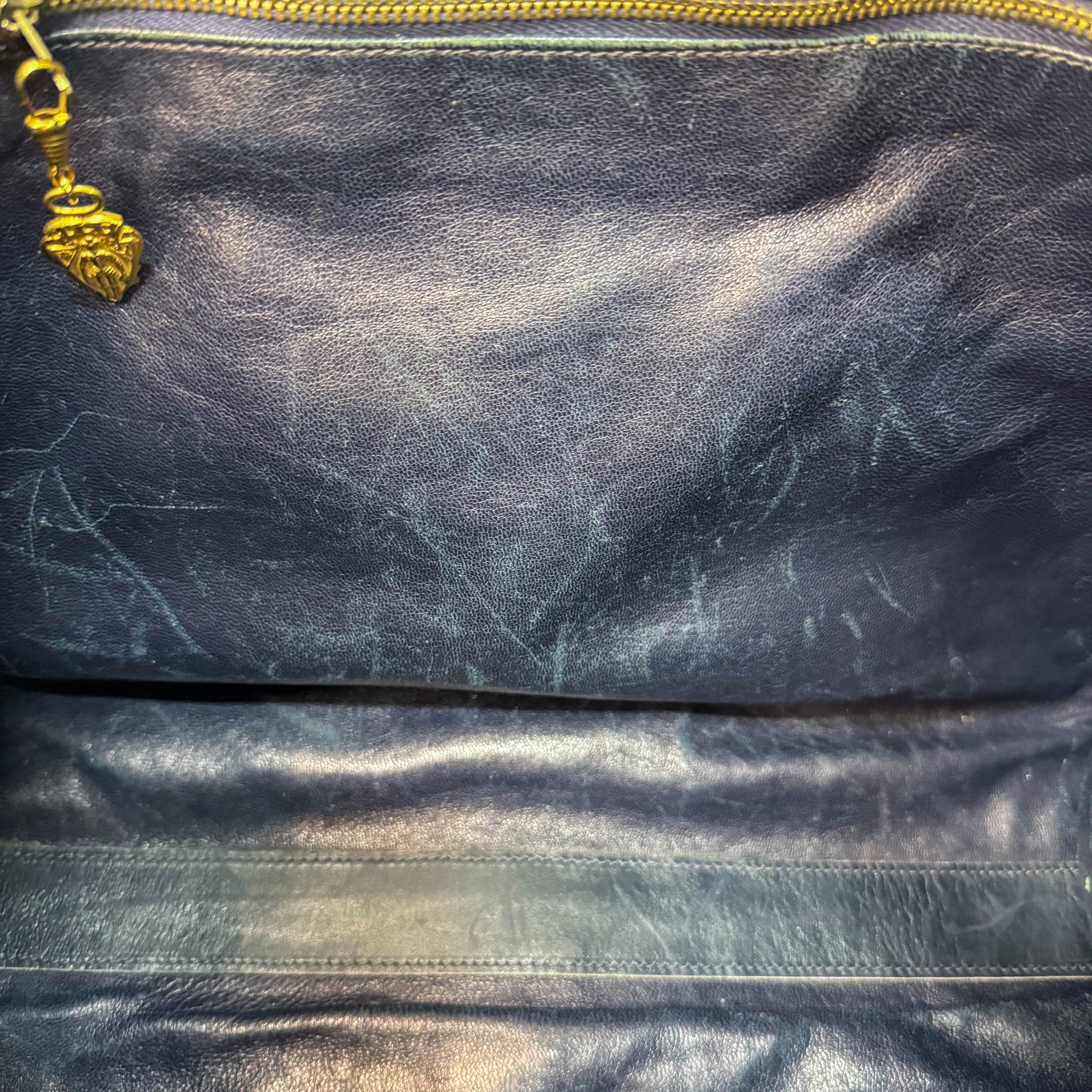 Stirrup Black Leather Top Handle Bag