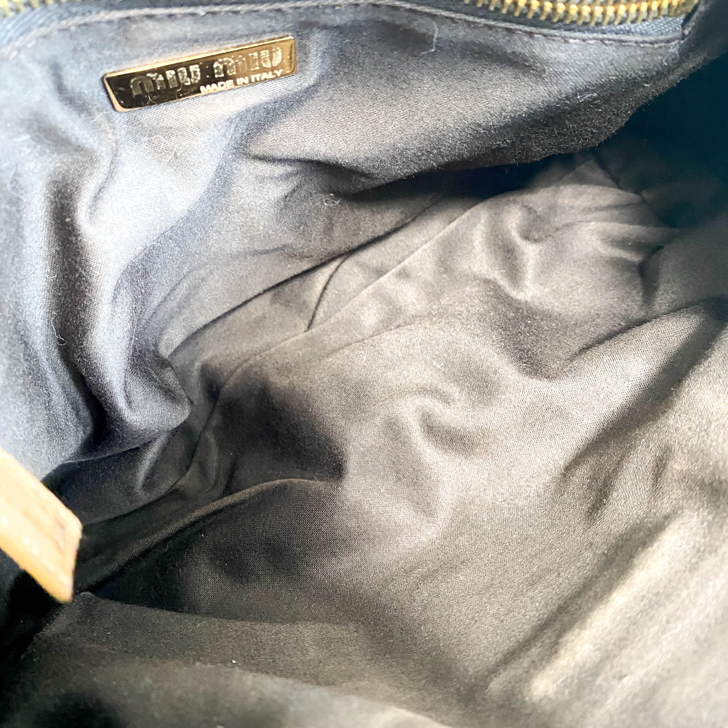 Vintage Gold Leather Handle Bag