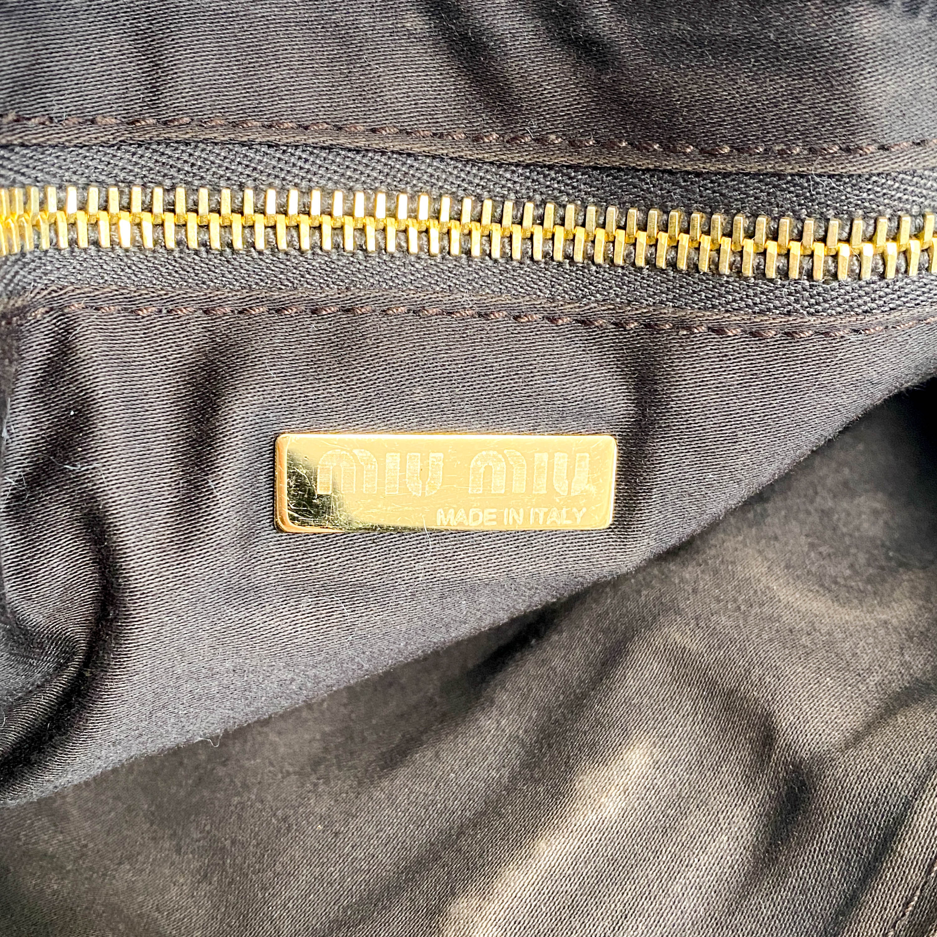 Vintage Gold Leather Handle Bag