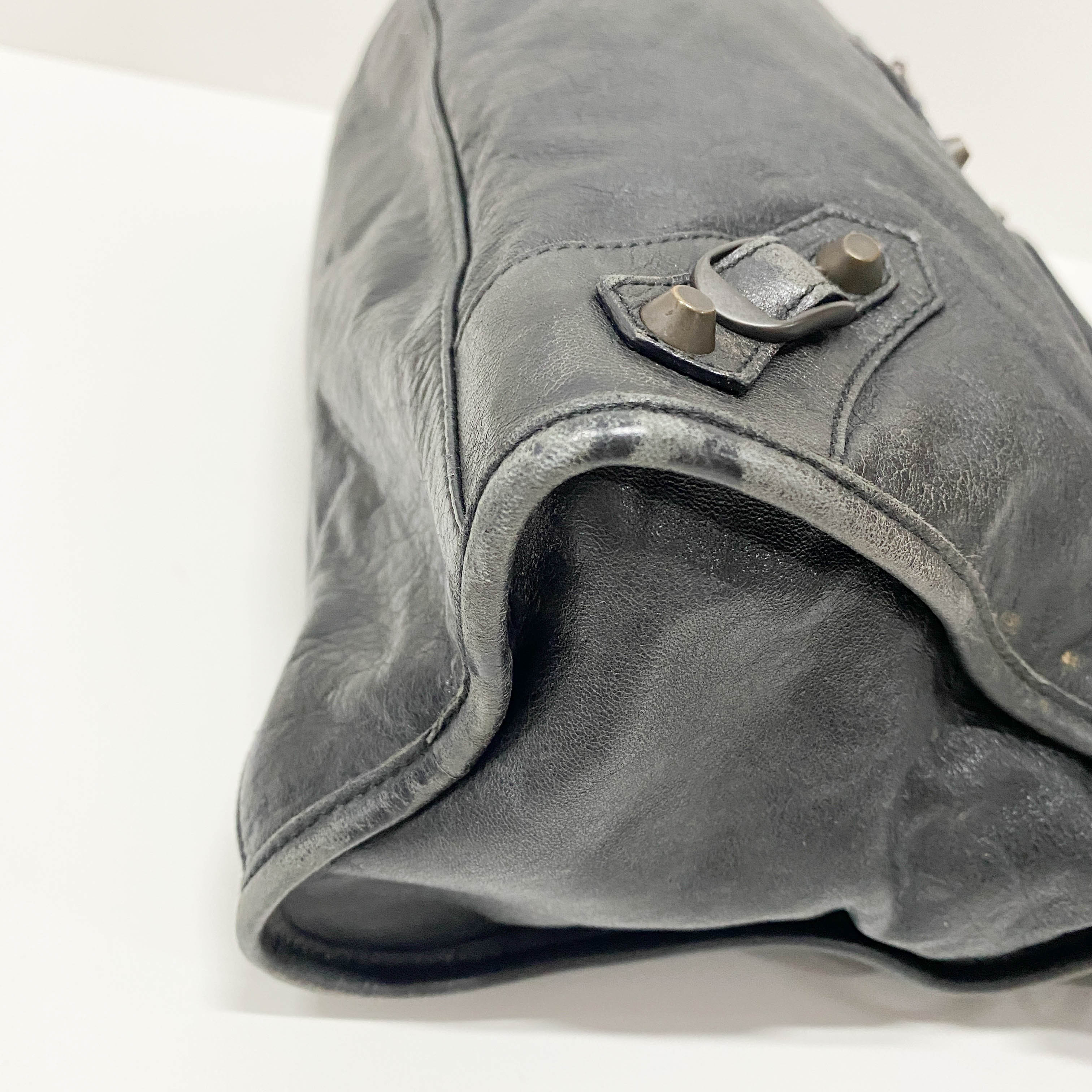 The City Black Leather Shoulder Bag