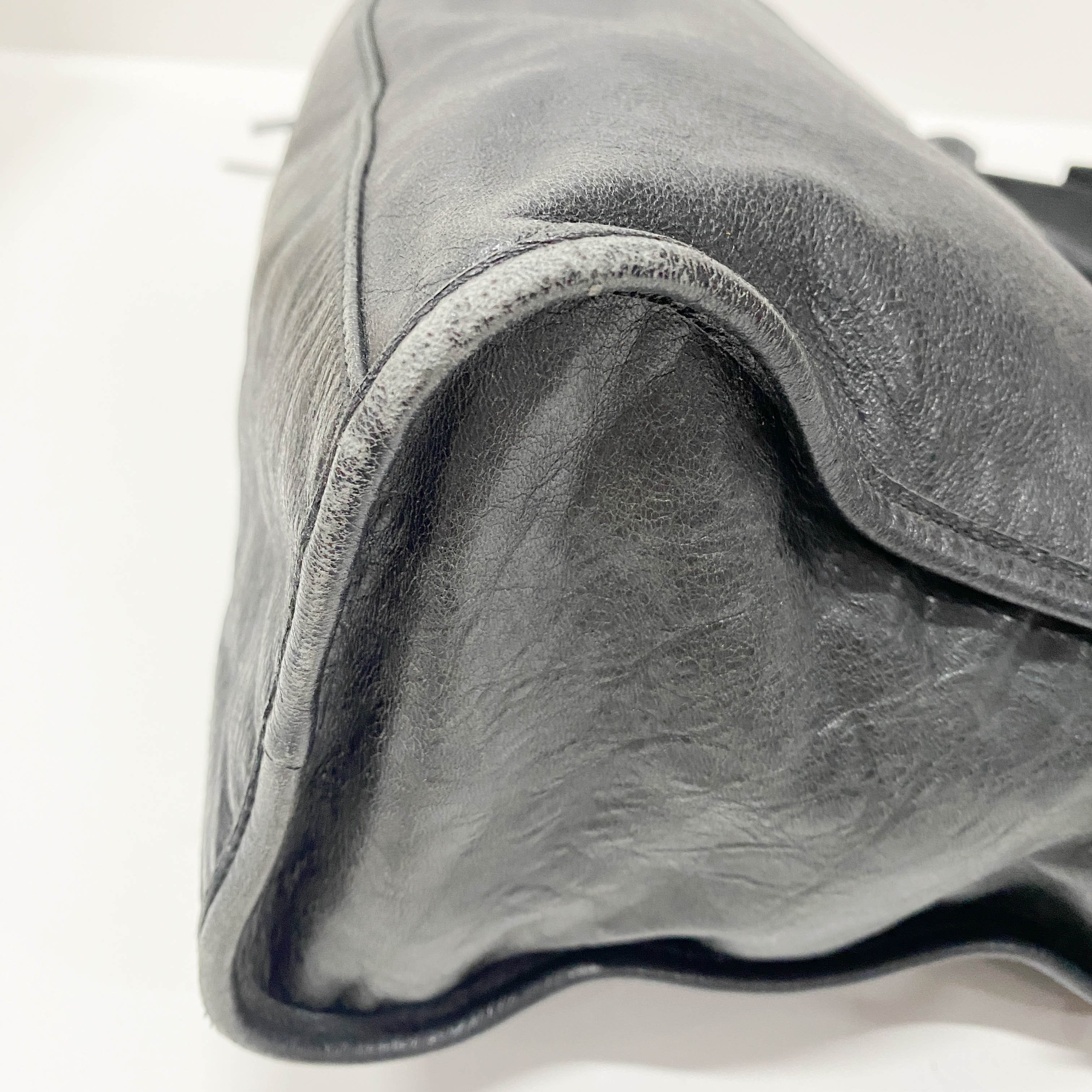 The City Black Leather Shoulder Bag