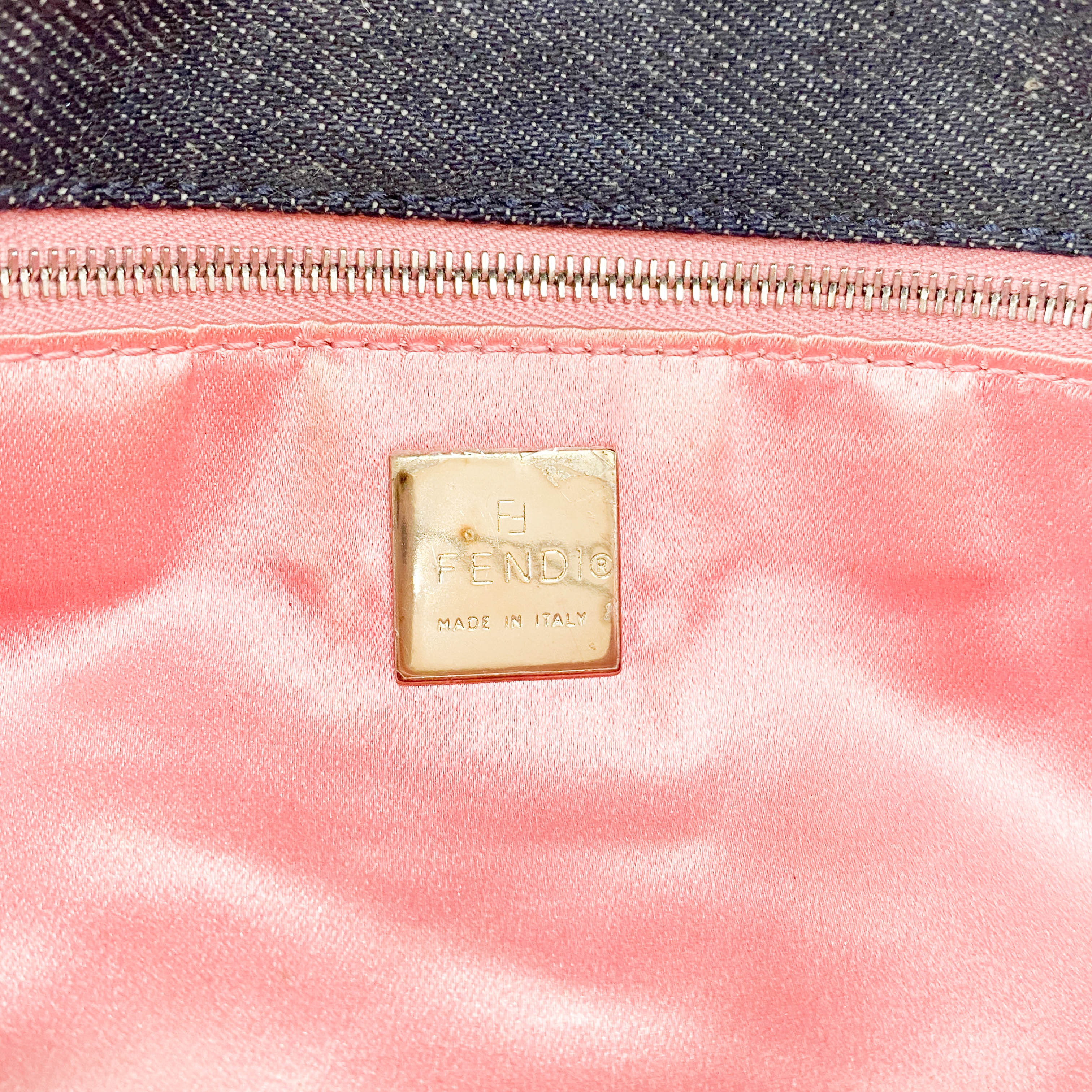 Limited Edition Embroidered Denim Baguette Shoulder Bag