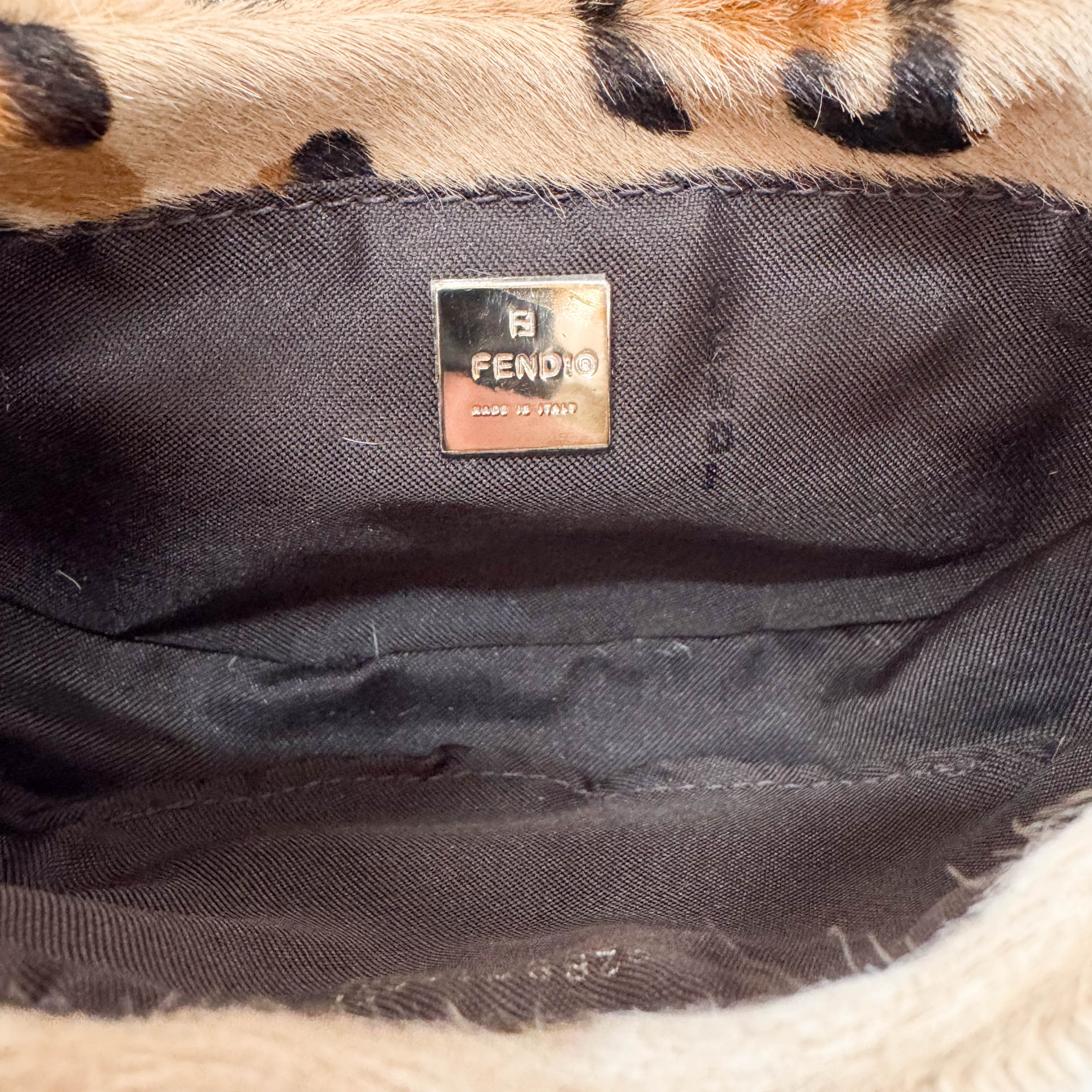 Mini Croissant Leopard Print Pony Hair Bag