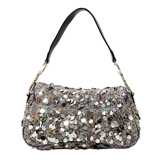 Double Saddle Wool Sequin Shoulder Bag