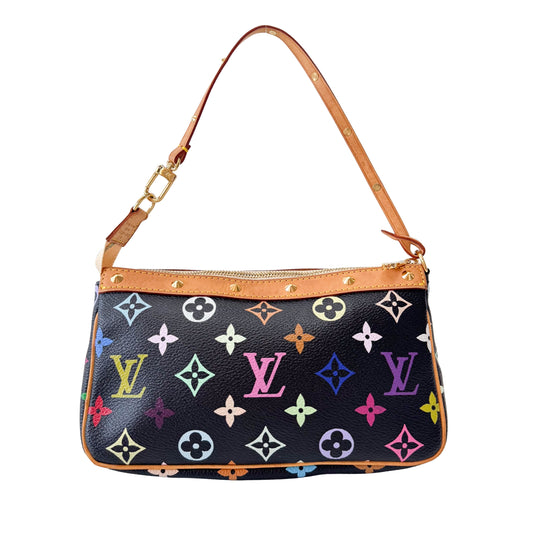 Takashi Murakami Pochette Accessoire Multi-colour Black Monogram Coated Canvas Bag
