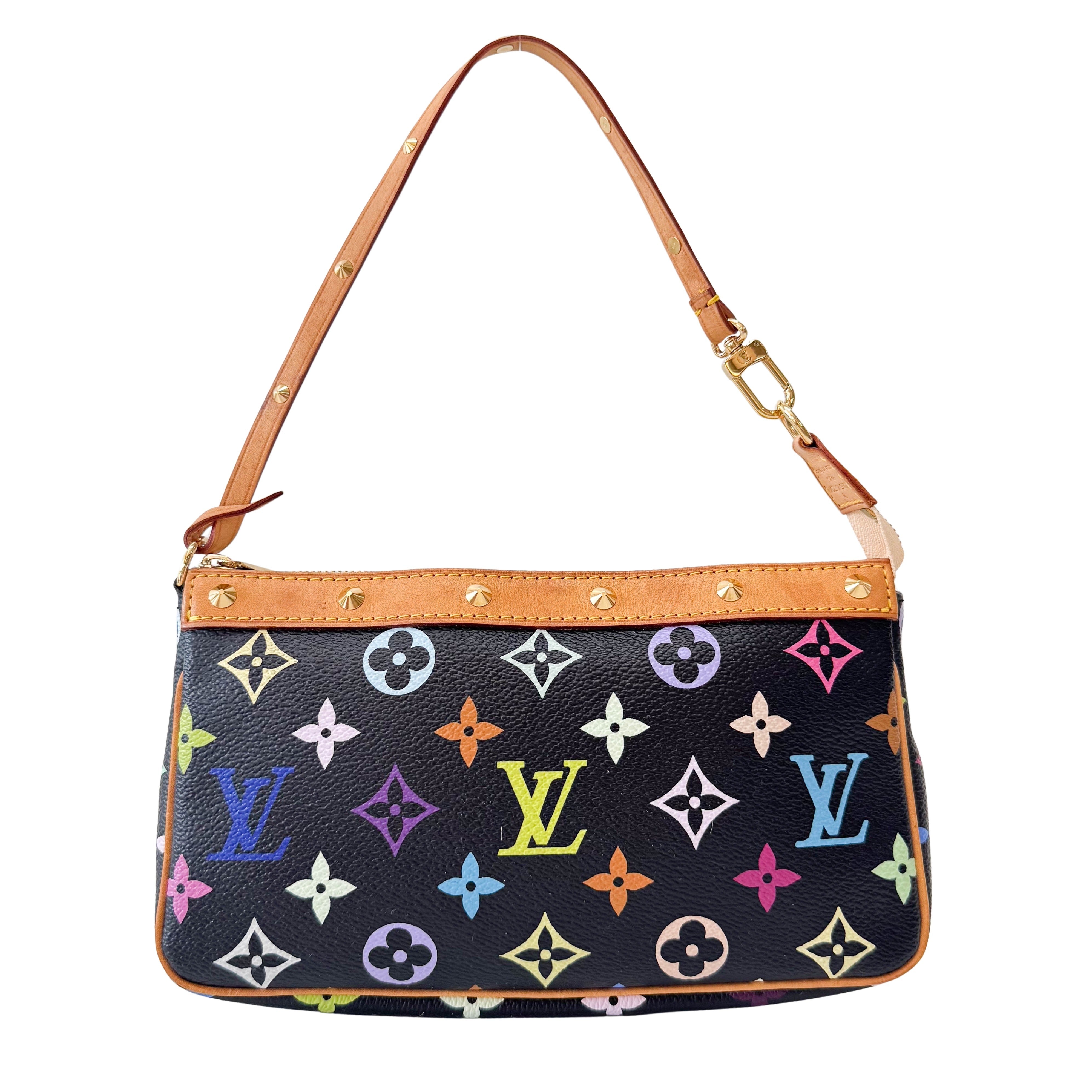 Takashi Murakami Pochette Accessoire Multi-colour Black Monogram Coated Canvas Bag