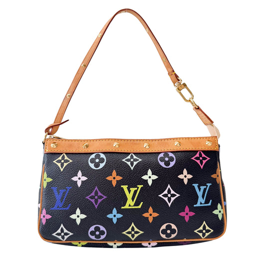Takashi Murakami Pochette Accessoire Multi-colour Black Monogram Coated Canvas Bag