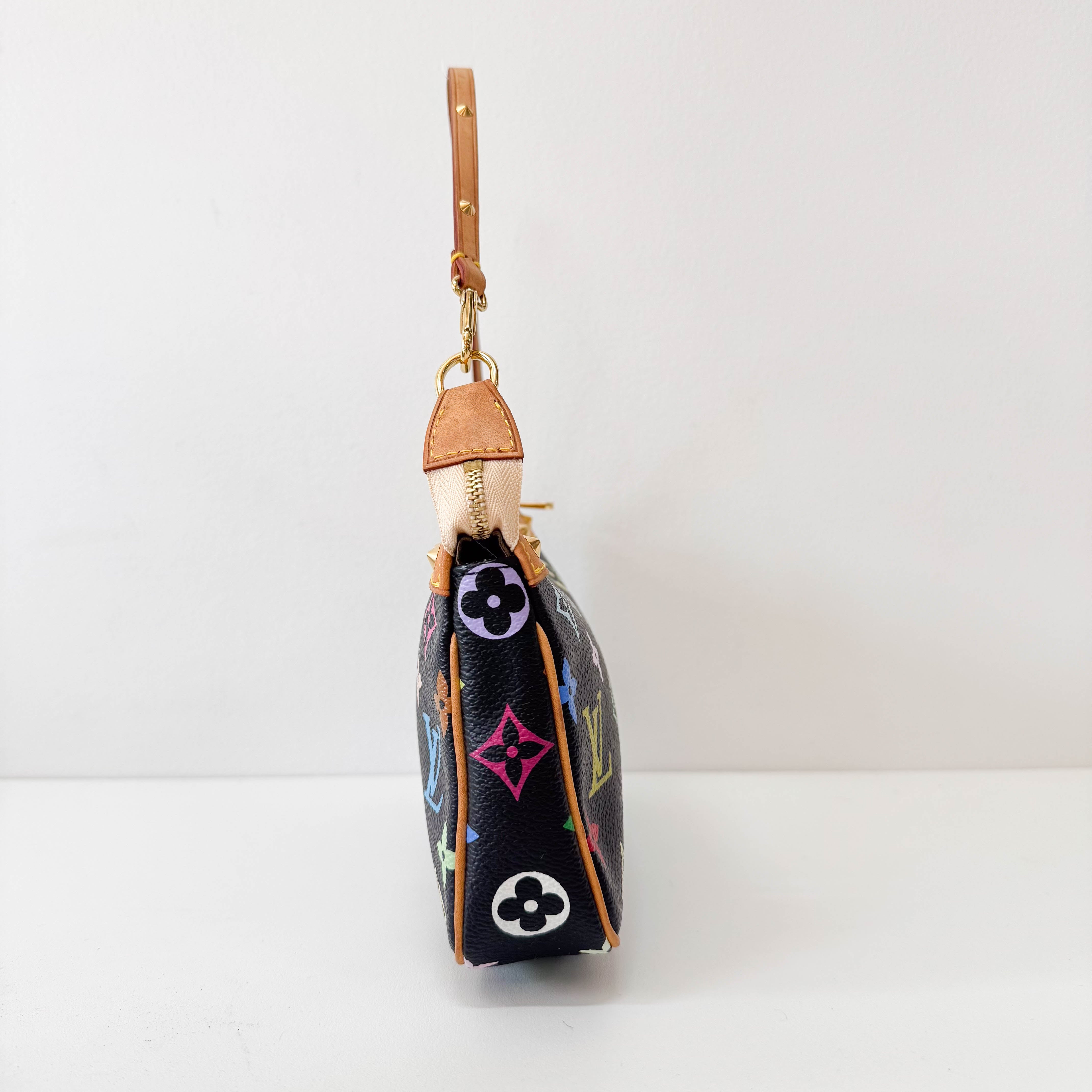 Takashi Murakami Pochette Accessoire Multi-colour Black Monogram Coated Canvas Bag