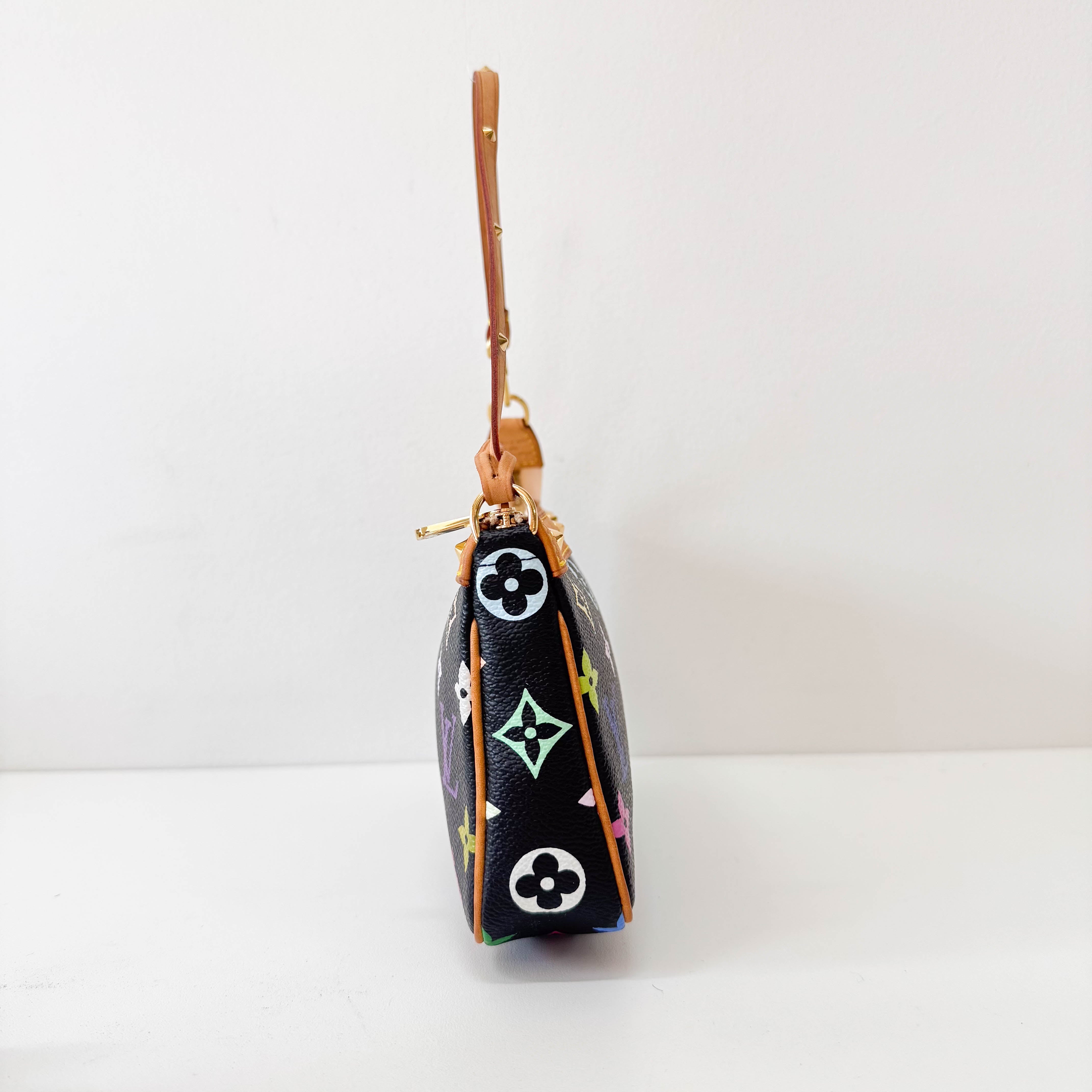 Takashi Murakami Pochette Accessoire Multi-colour Black Monogram Coated Canvas Bag