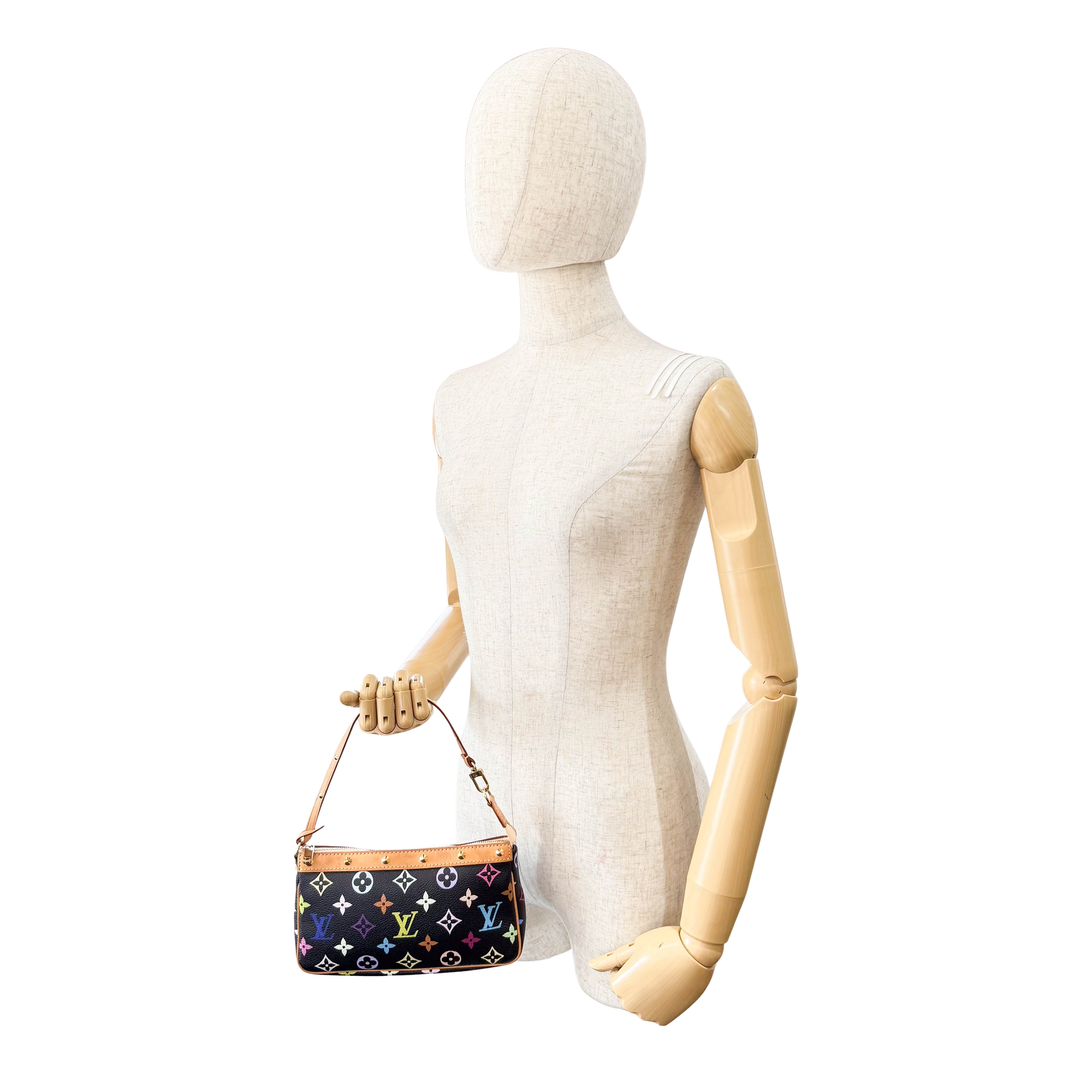 Takashi Murakami Pochette Accessoire Multi-colour Black Monogram Coated Canvas Bag