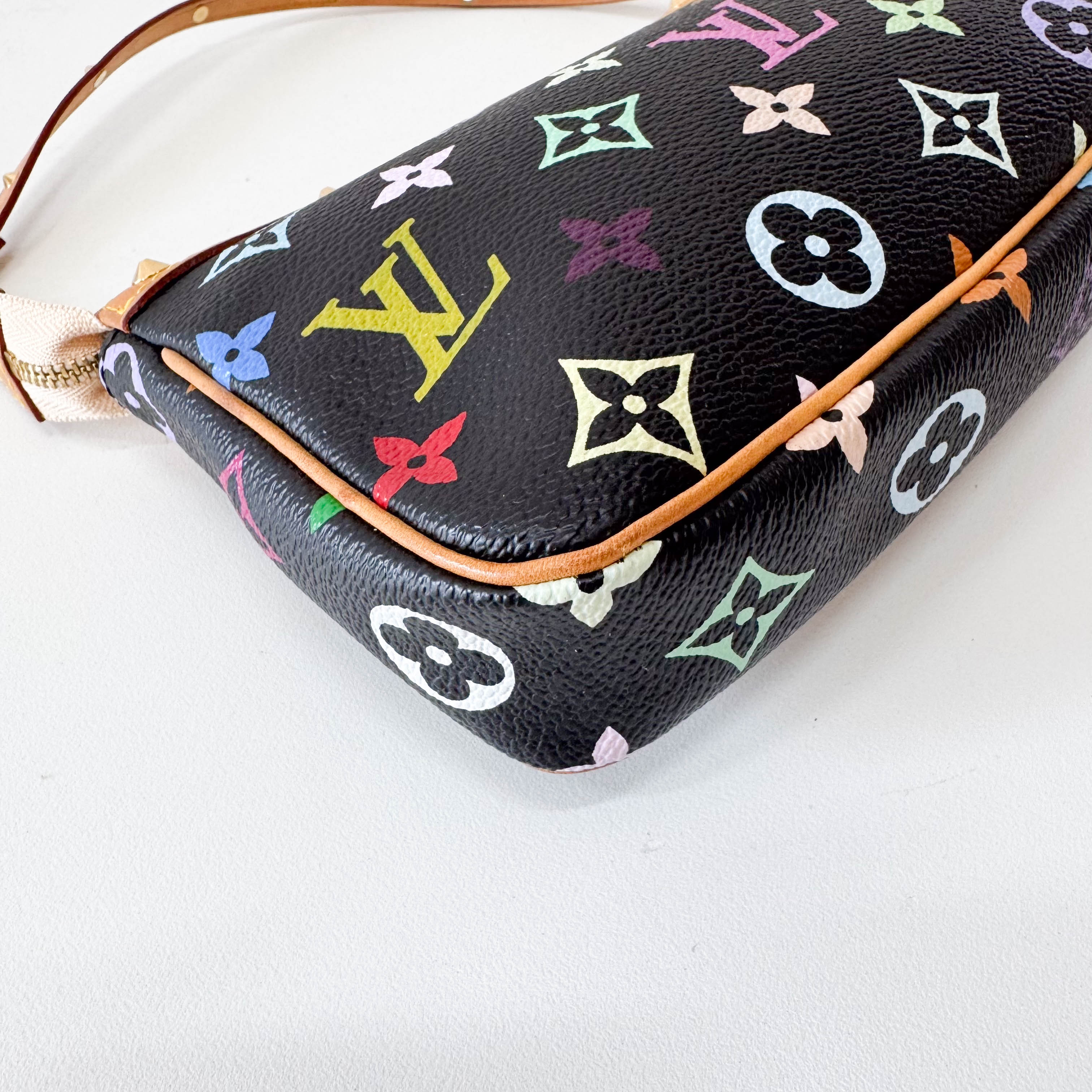 Takashi Murakami Pochette Accessoire Multi-colour Black Monogram Coated Canvas Bag