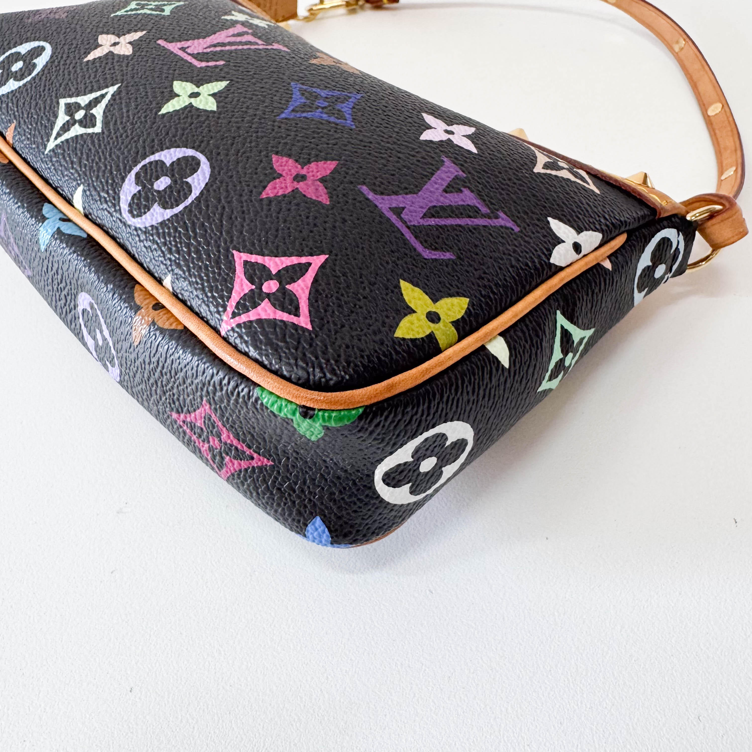Takashi Murakami Pochette Accessoire Multi-colour Black Monogram Coated Canvas Bag