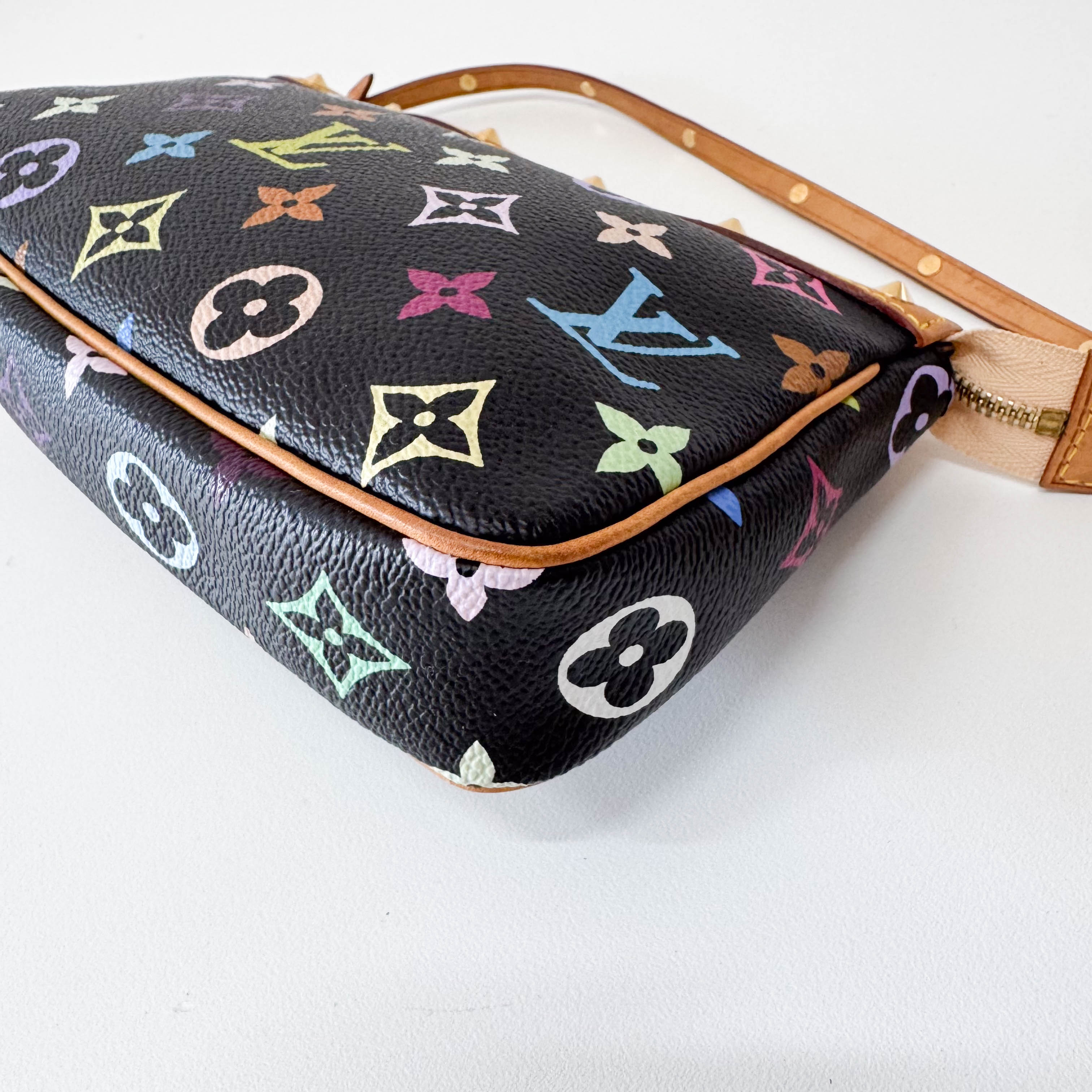 Takashi Murakami Pochette Accessoire Multi-colour Black Monogram Coated Canvas Bag