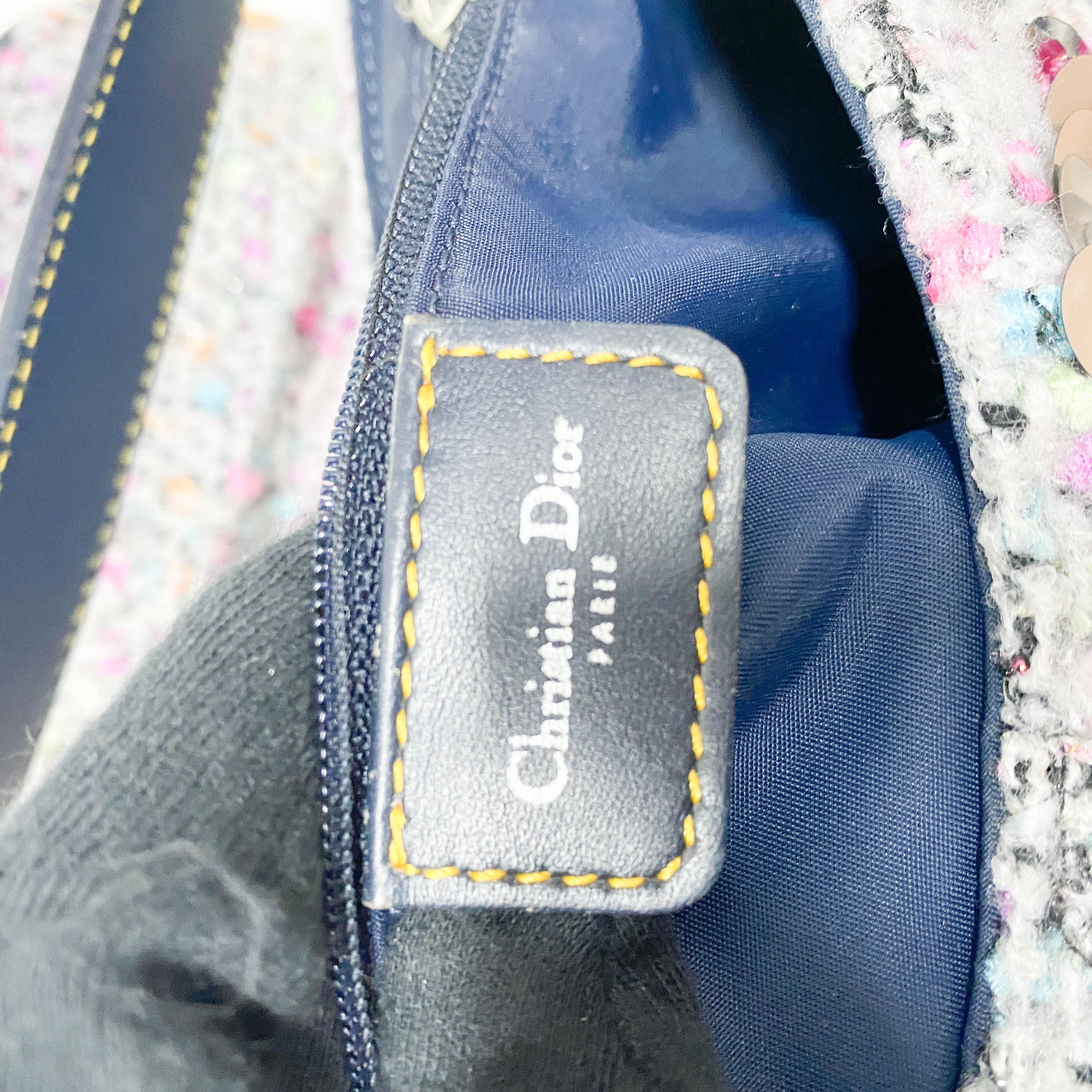 Double Saddle Wool Sequin Shoulder Bag