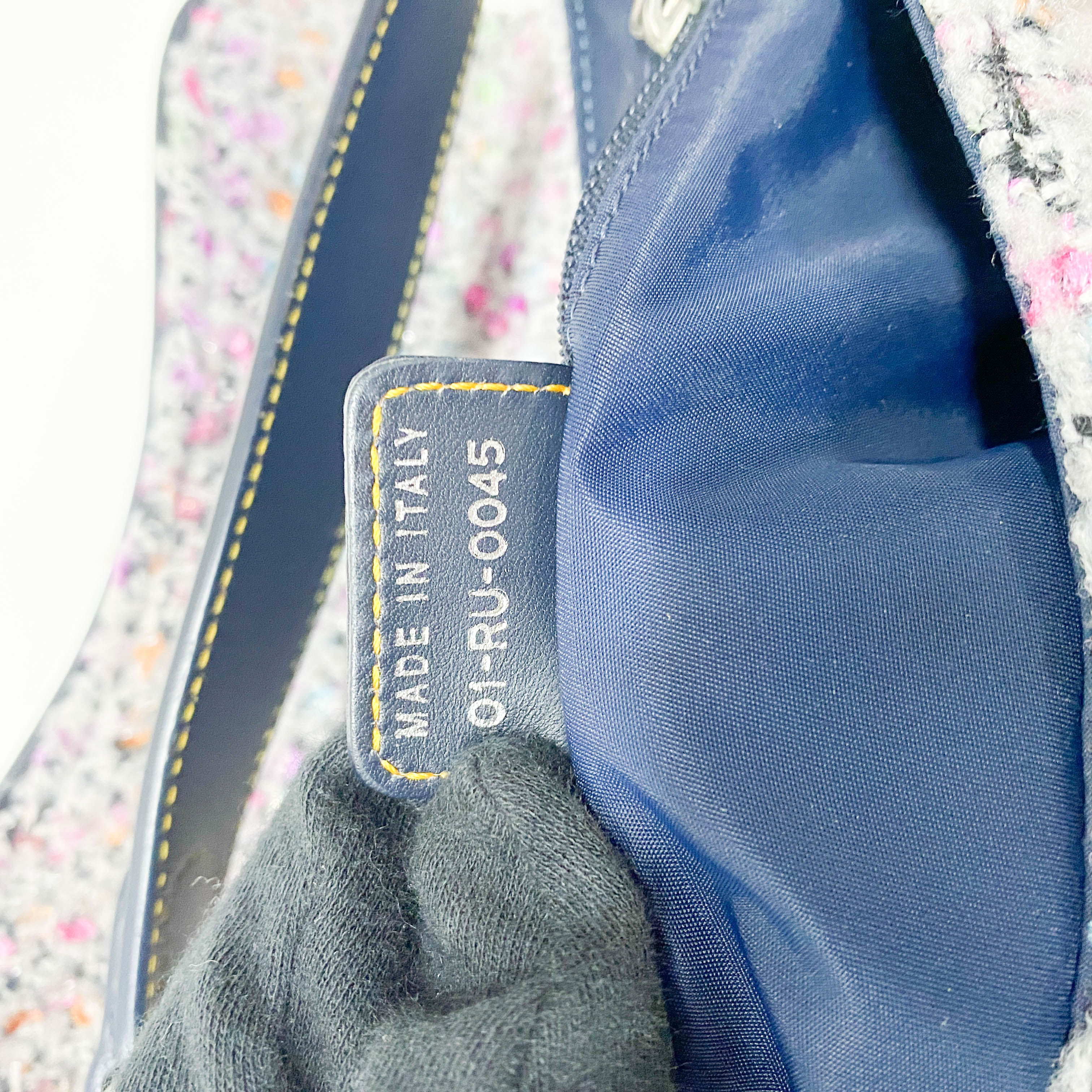 Double Saddle Wool Sequin Shoulder Bag