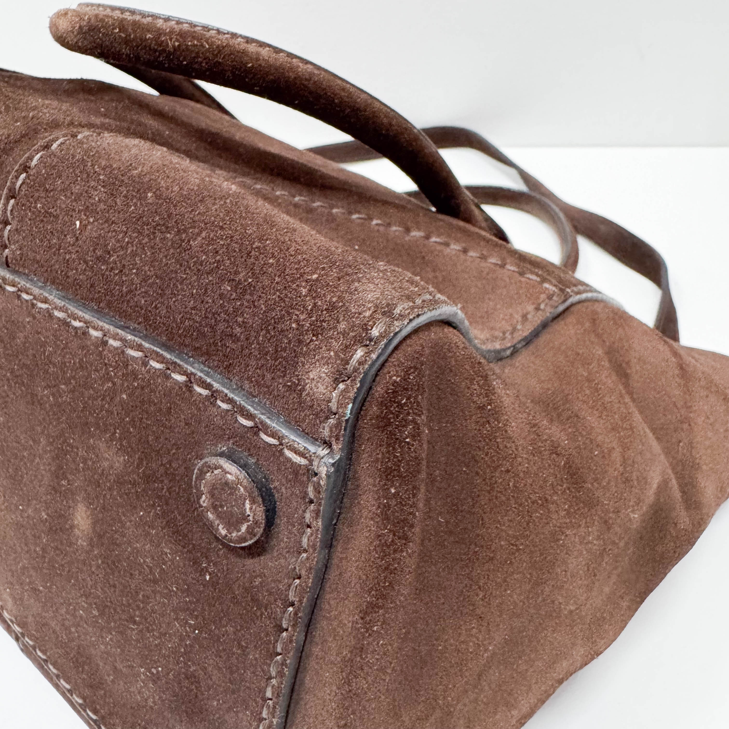 Brown Suede Two Way Bag