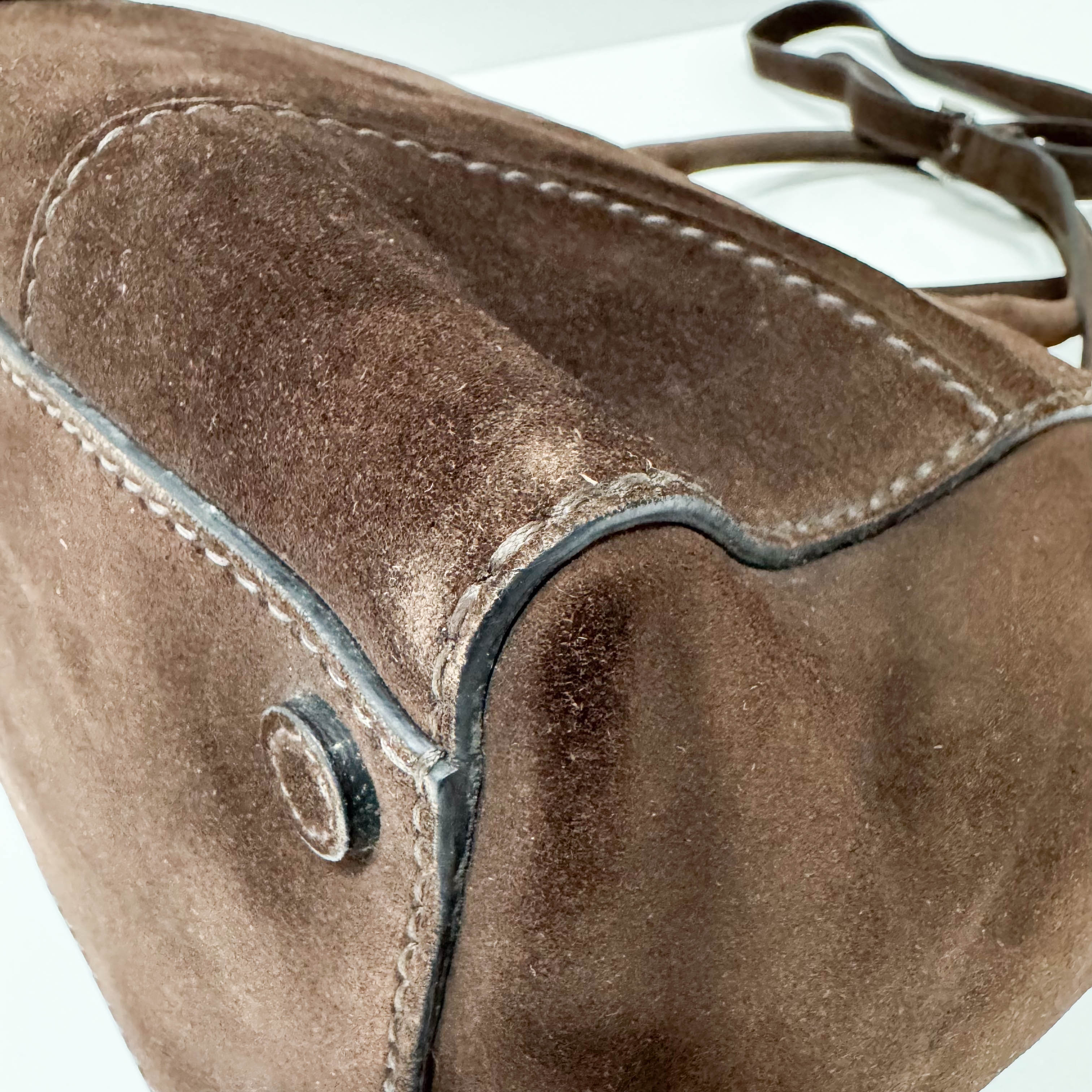 Brown Suede Two Way Bag