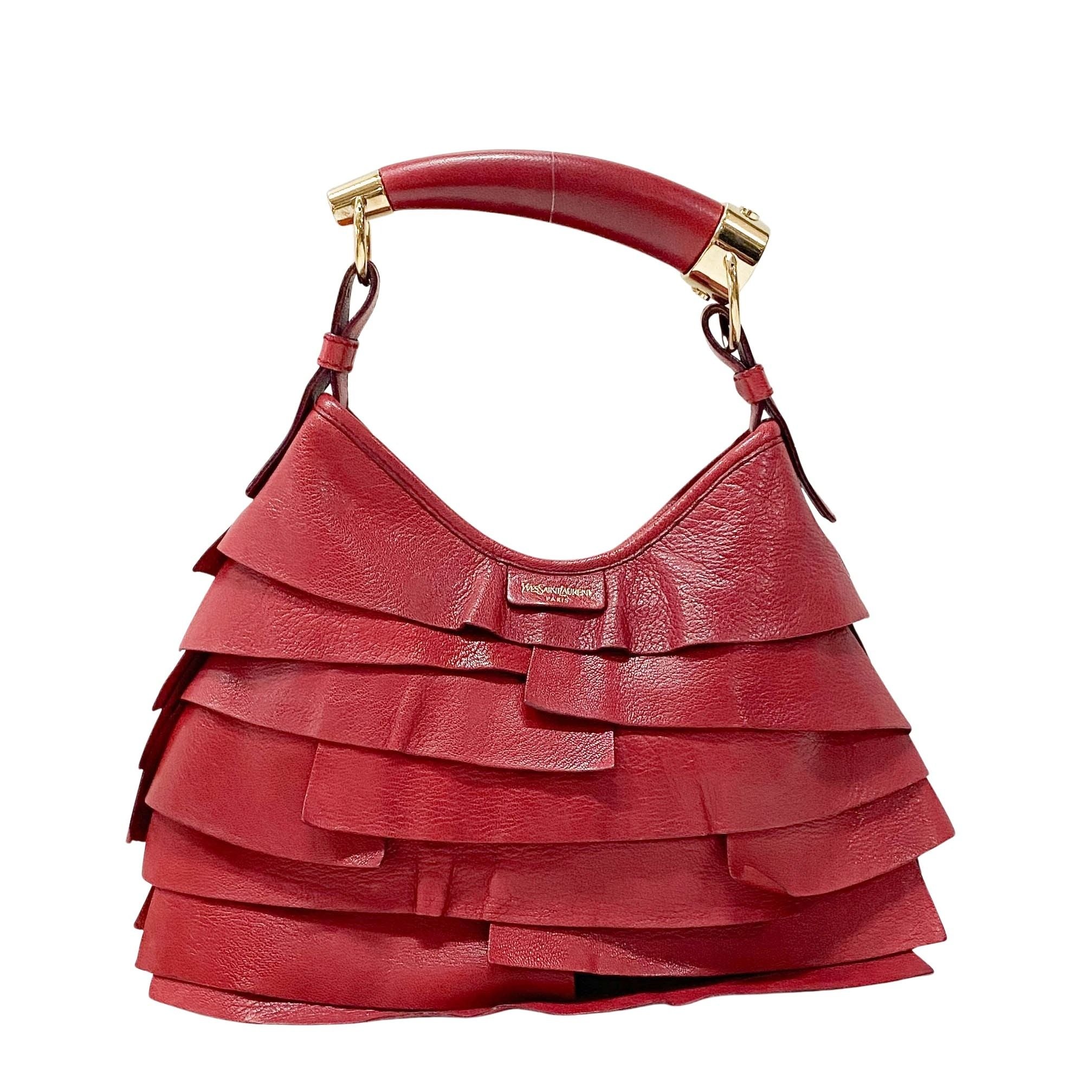 Tropez Mombasa Red Leather Shoulder Bag
