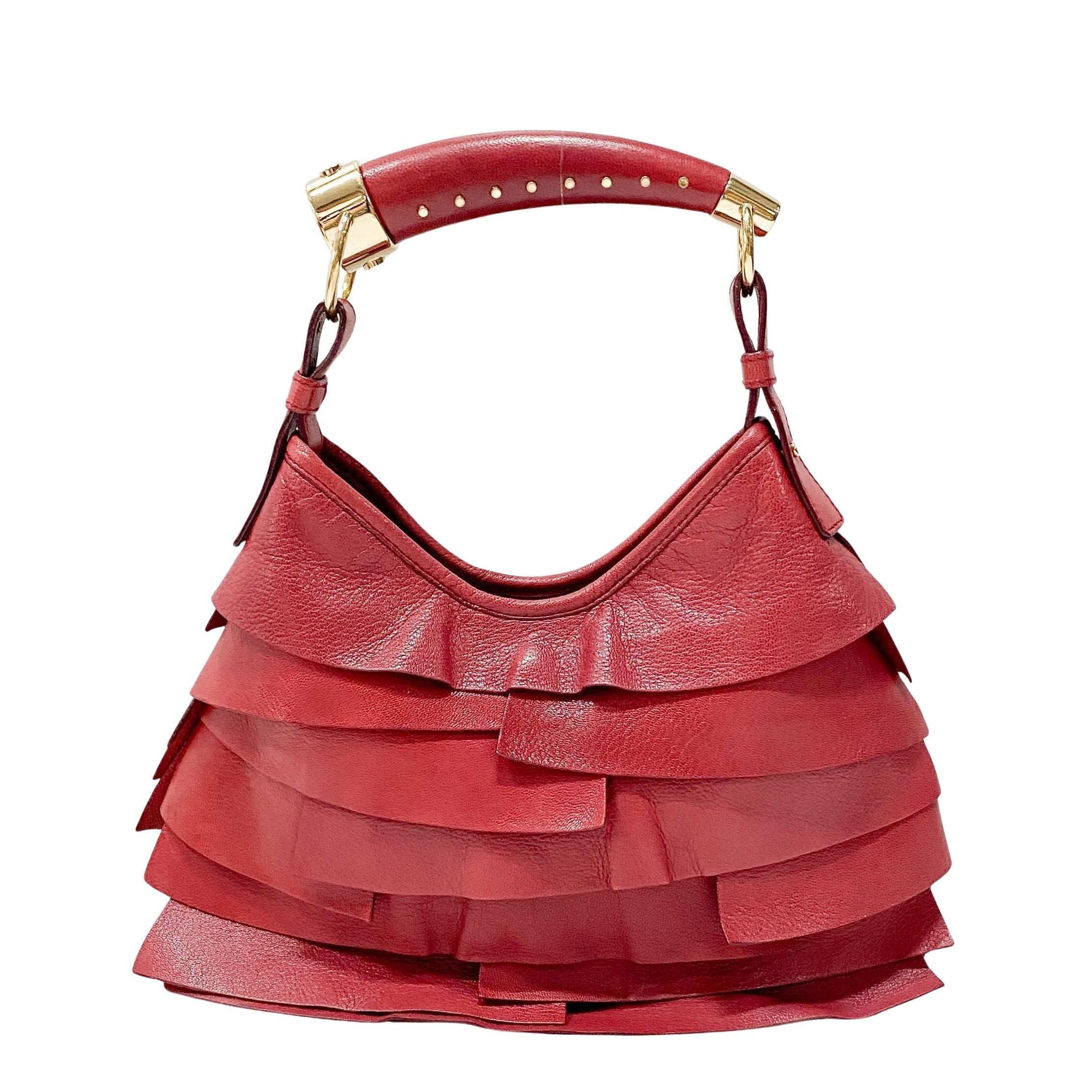 Tropez Mombasa Red Leather Shoulder Bag