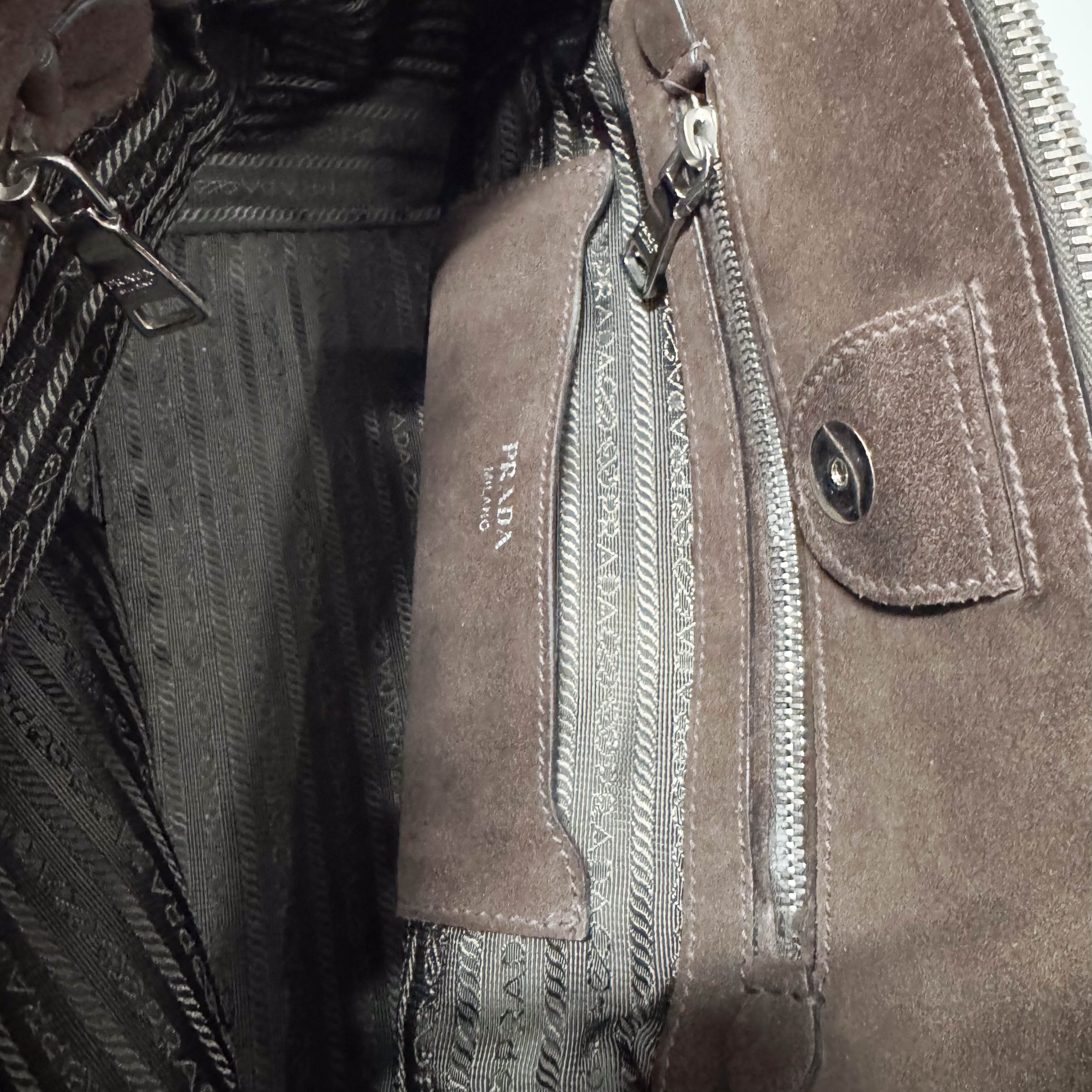 Brown Suede Two Way Bag