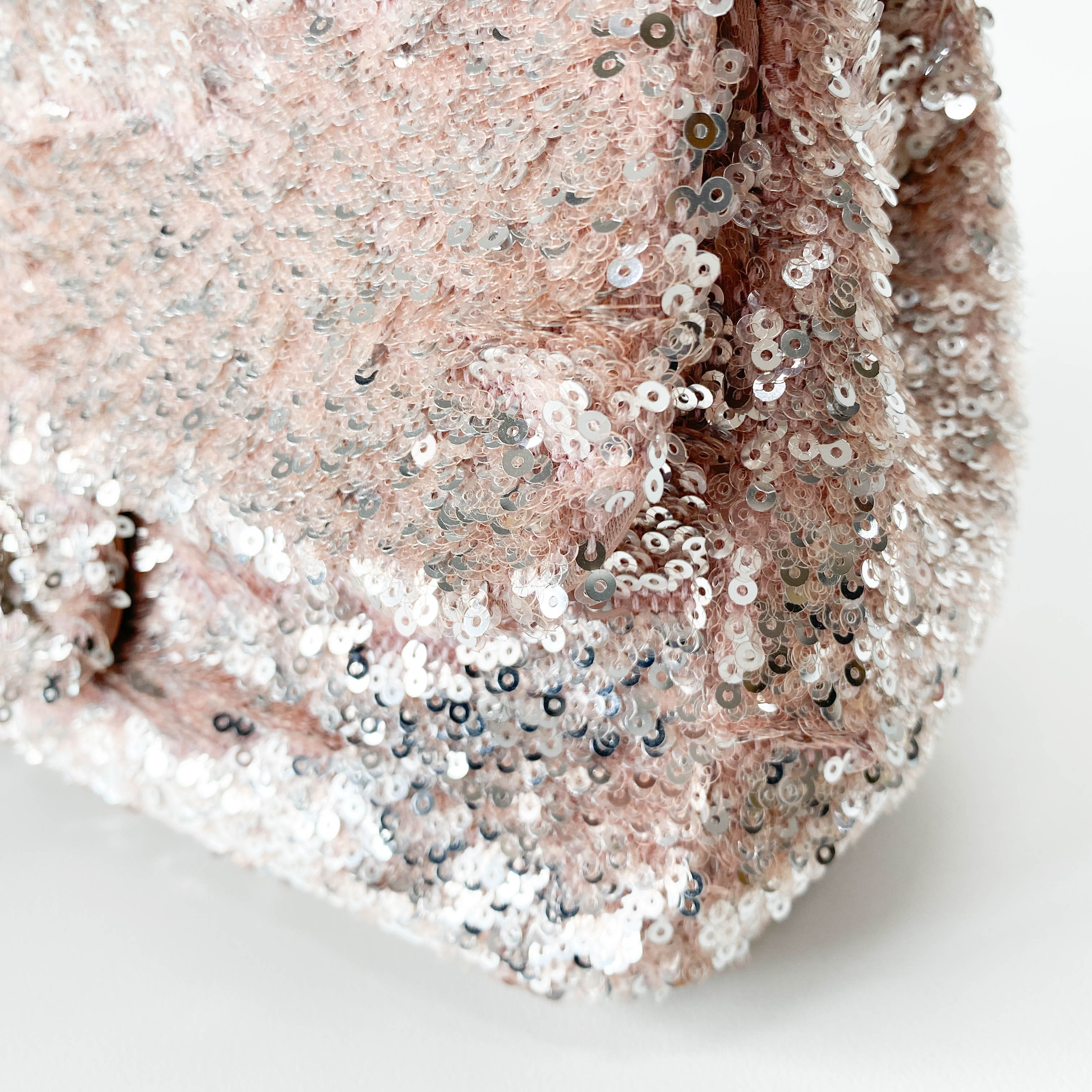 Timeless Classic Small Rose-gold Sequin Bag with Glitter CC Lock