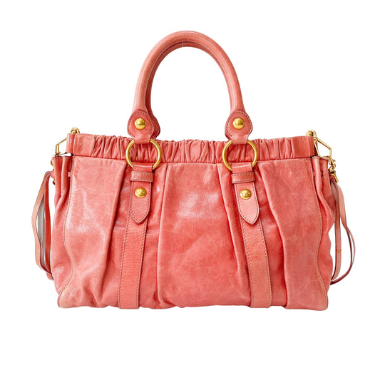 Vitello Pink Leather Bag