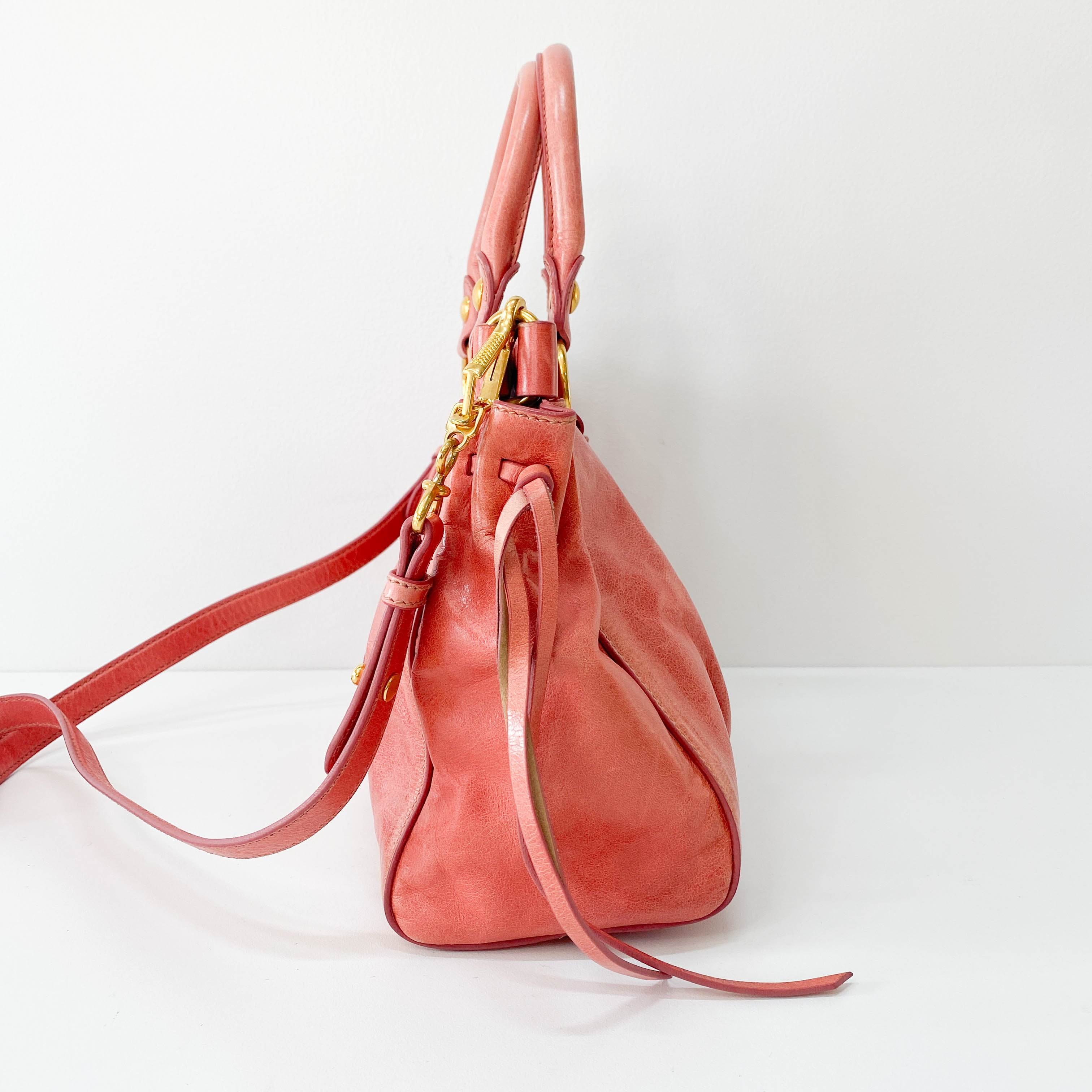 Vitello Pink Leather Bag