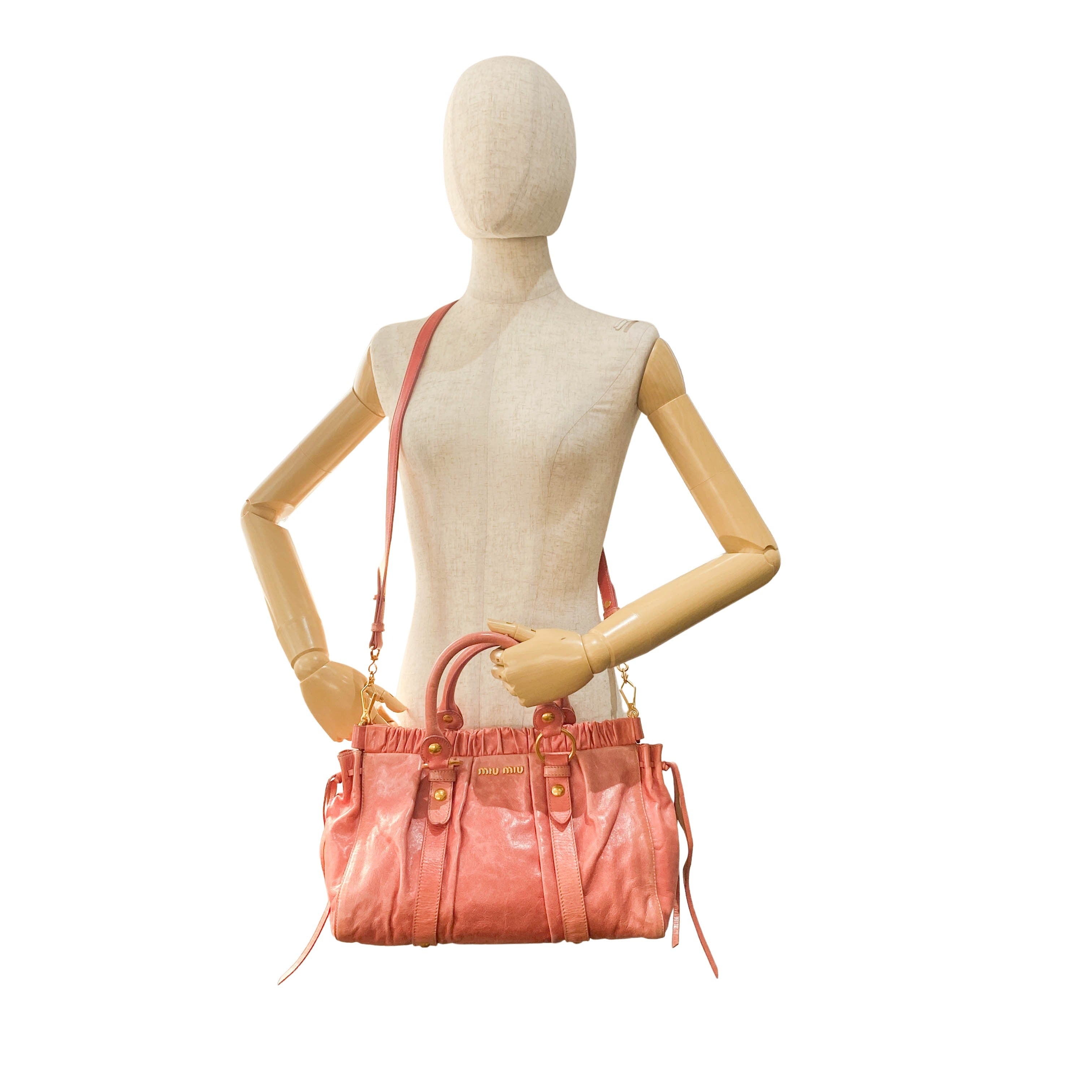 Vitello Pink Leather Bag