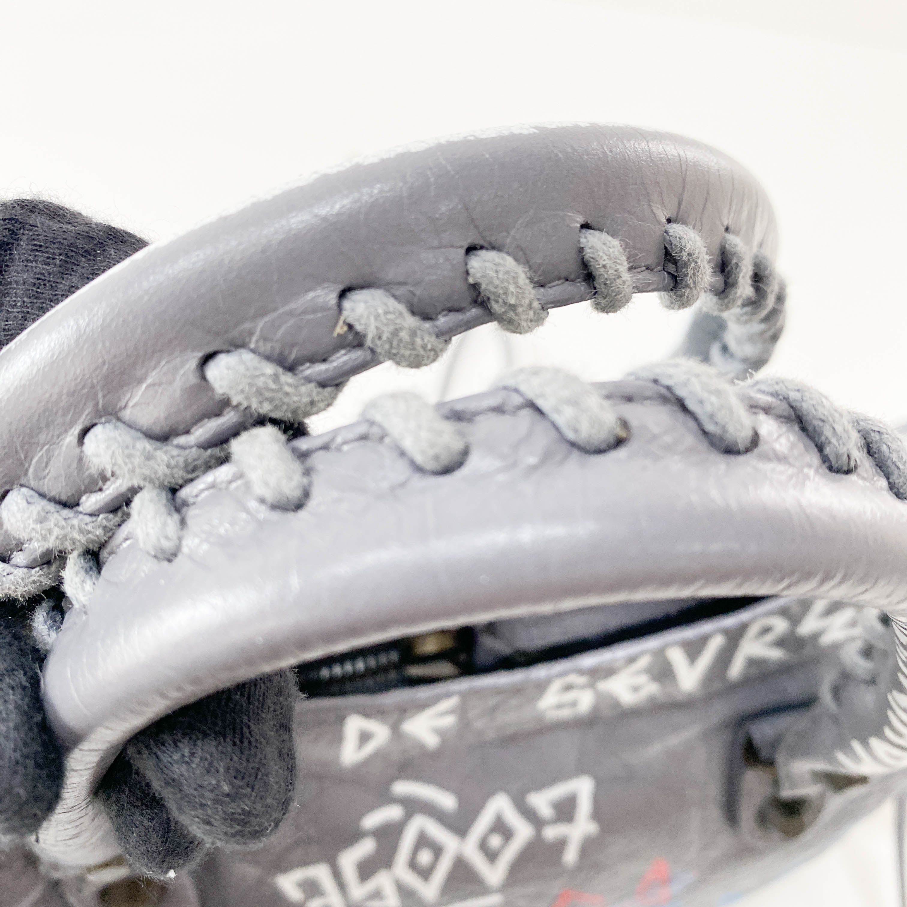 Balenciaga Gray Leather Graffiti Handbag