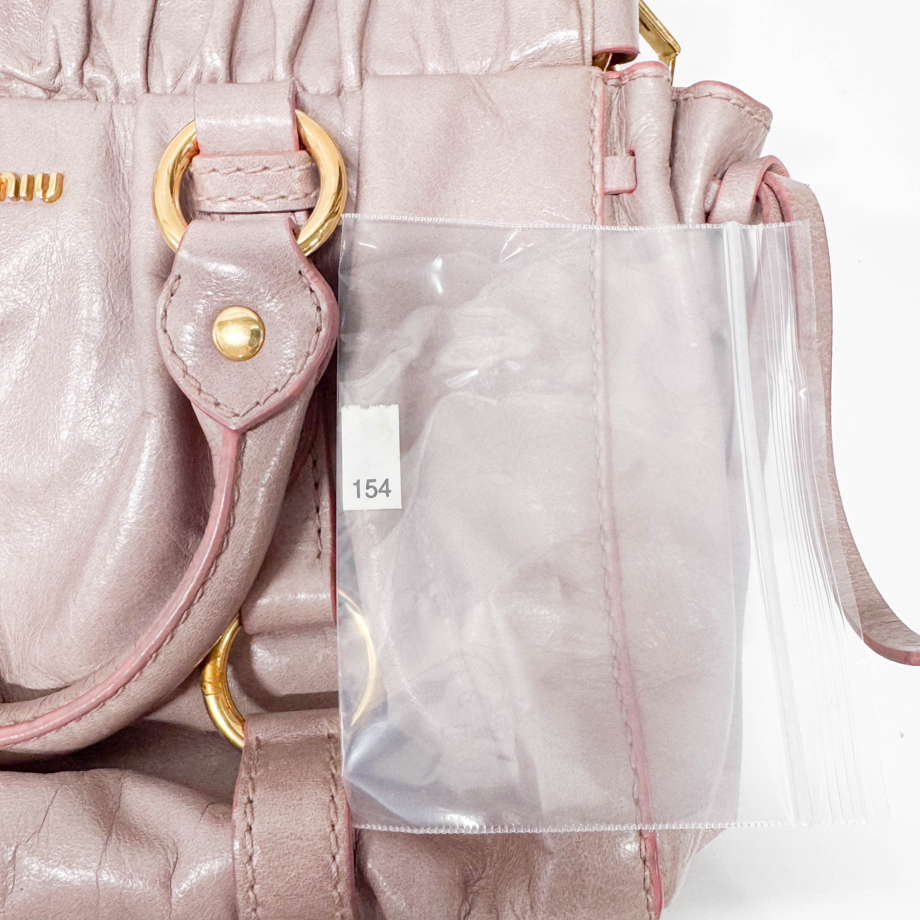 Vitello Pink Calfskin Leather Two Way Bag