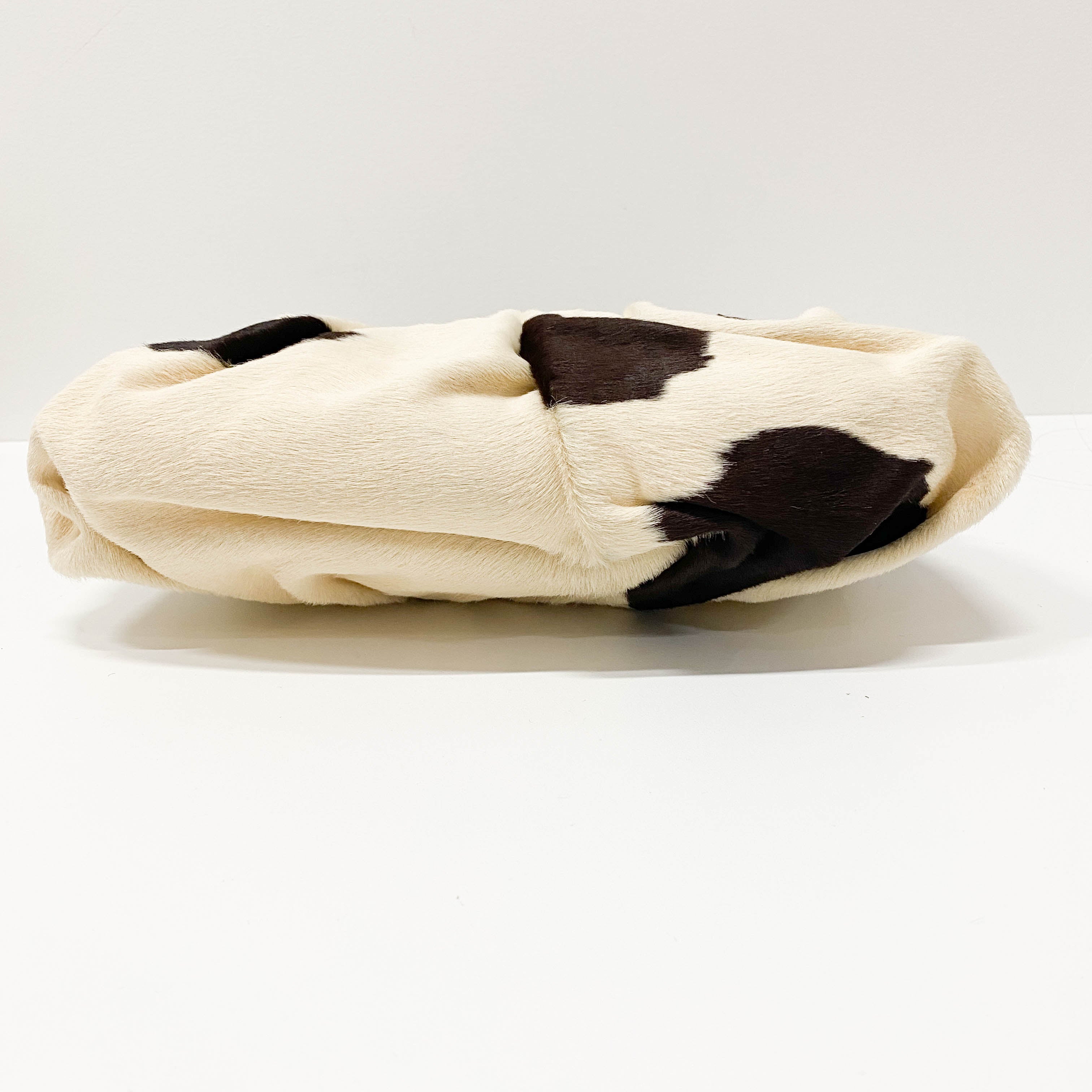 White & Black Cow Print Pony Hair Shoulder Bag