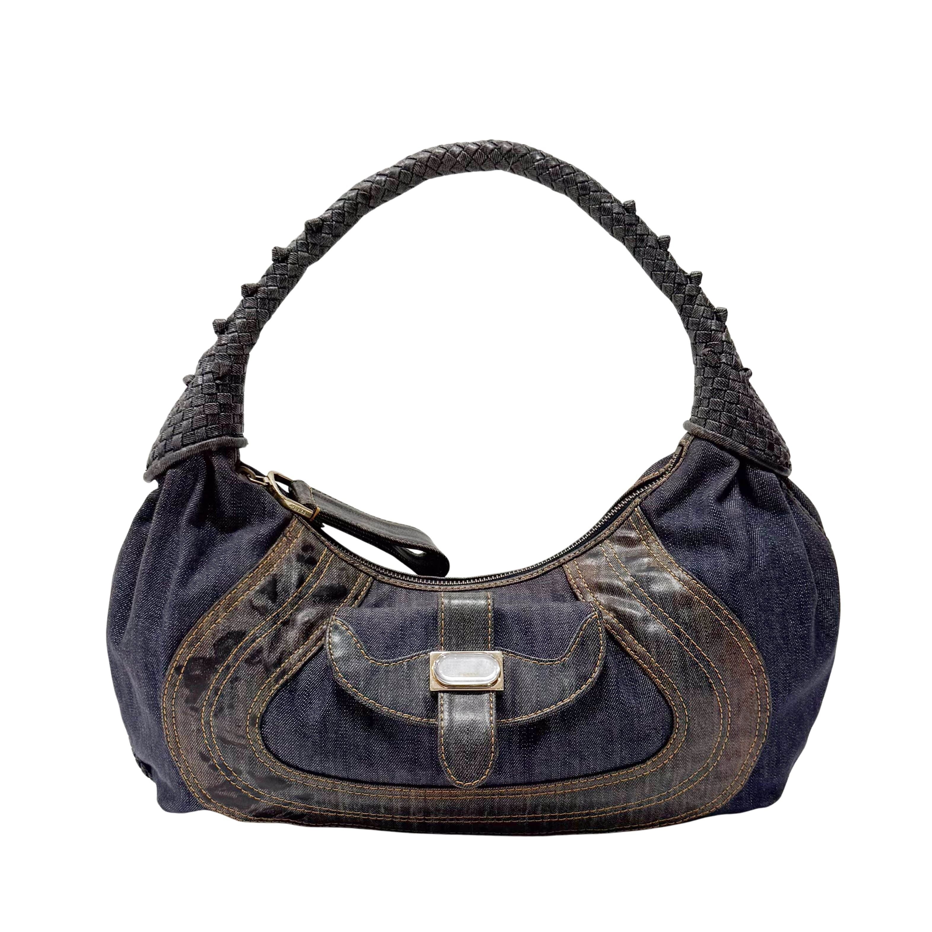 Spy Blue Denim Shoulder Bag