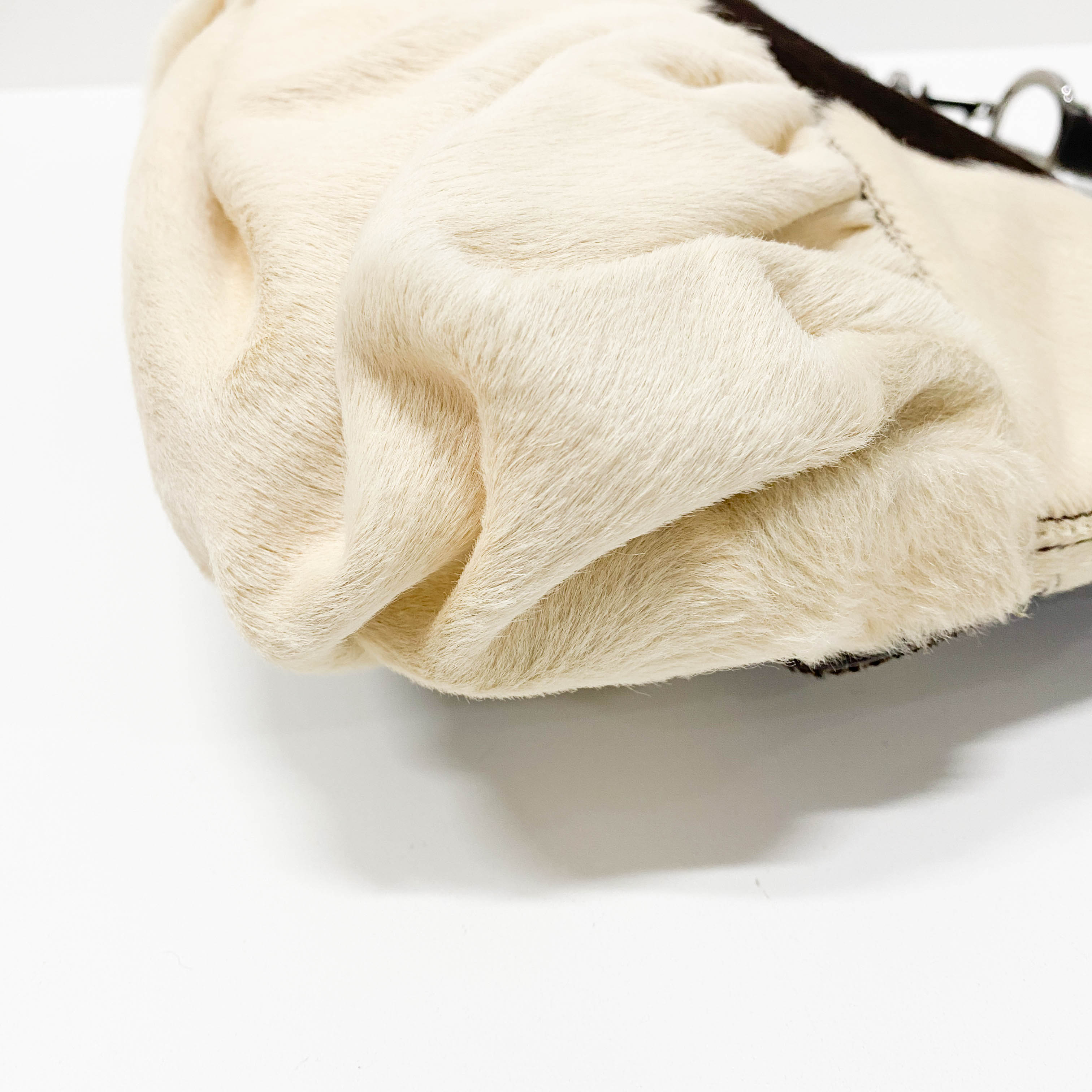 White & Black Cow Print Pony Hair Shoulder Bag