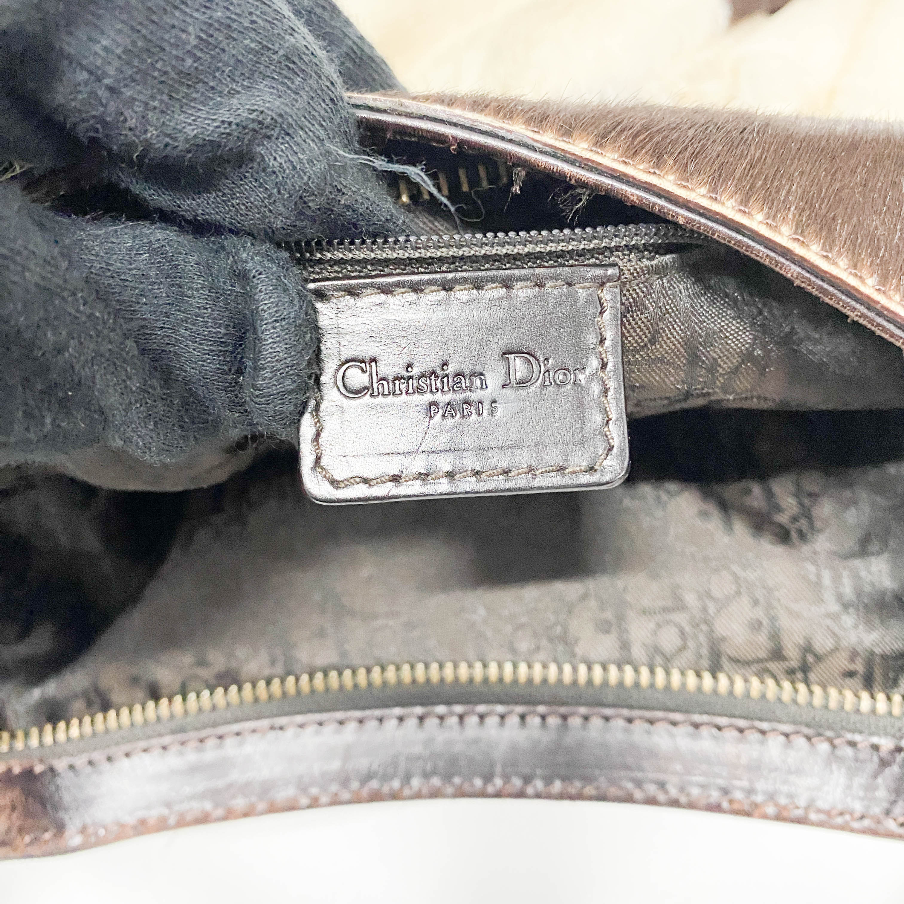 White & Black Cow Print Pony Hair Shoulder Bag