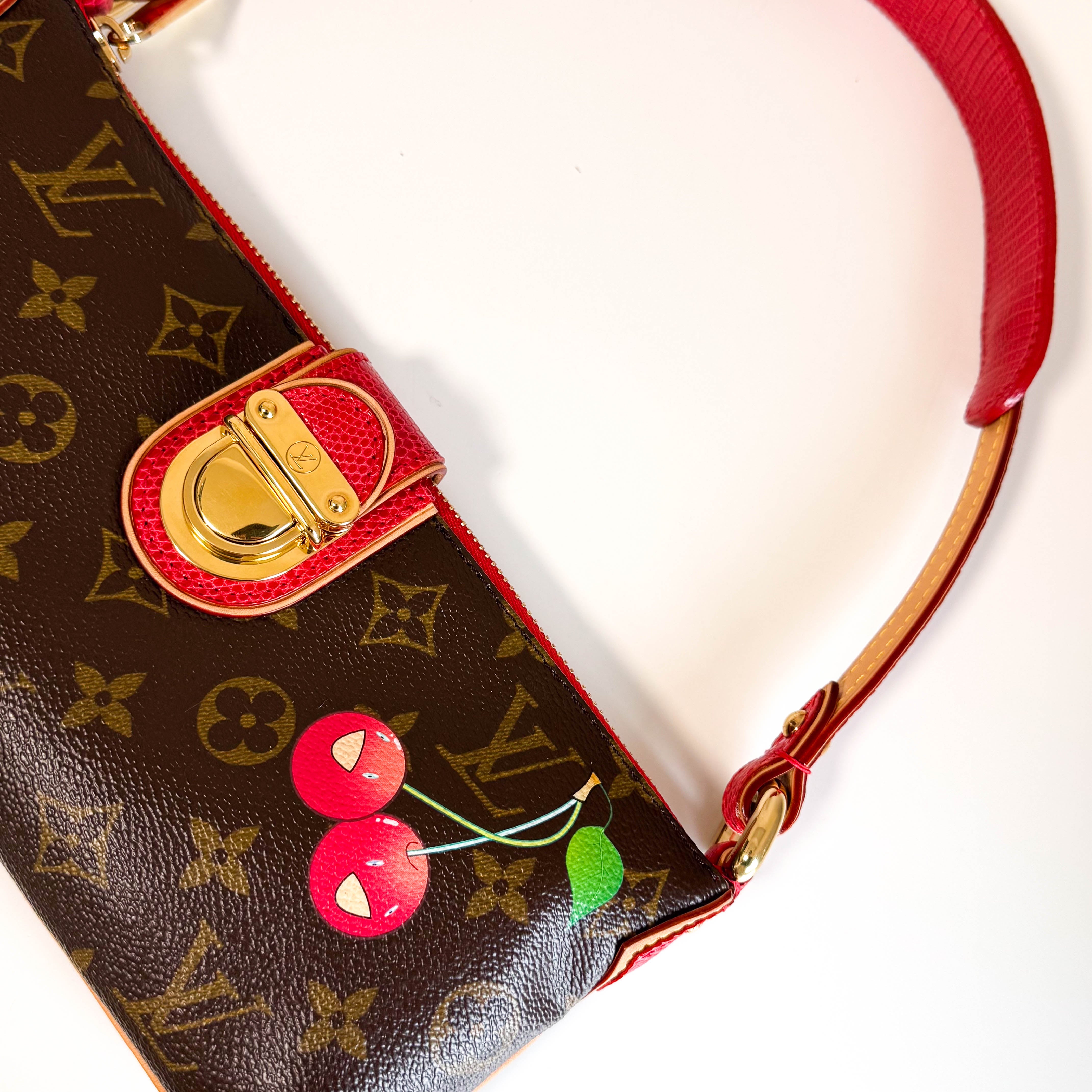 Louis Vuitton x Takashi Murakami 2005 Monogram Cherry Mon Cherie Shoulder Bag M95000