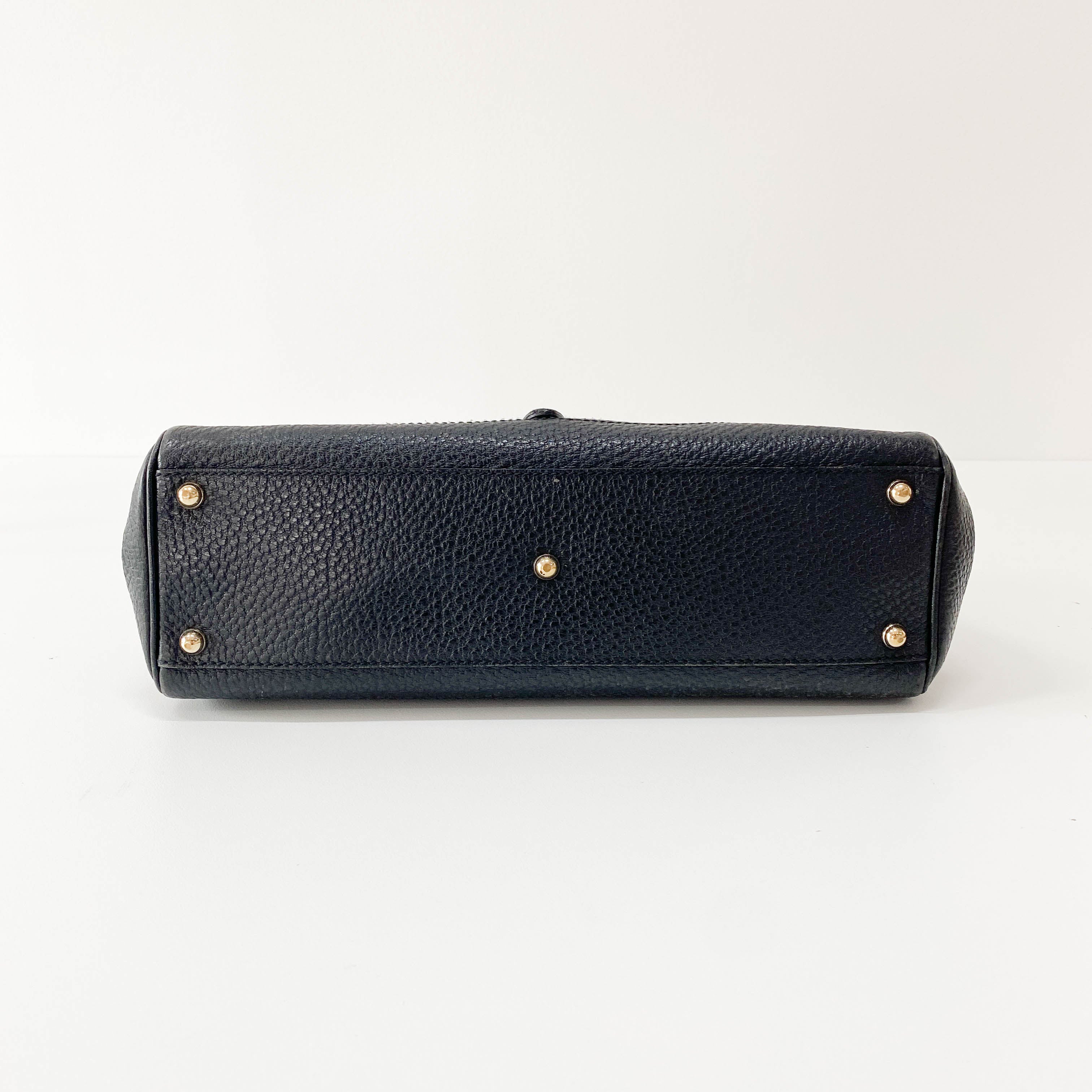 Jackie Black Leather Shoulder Bag