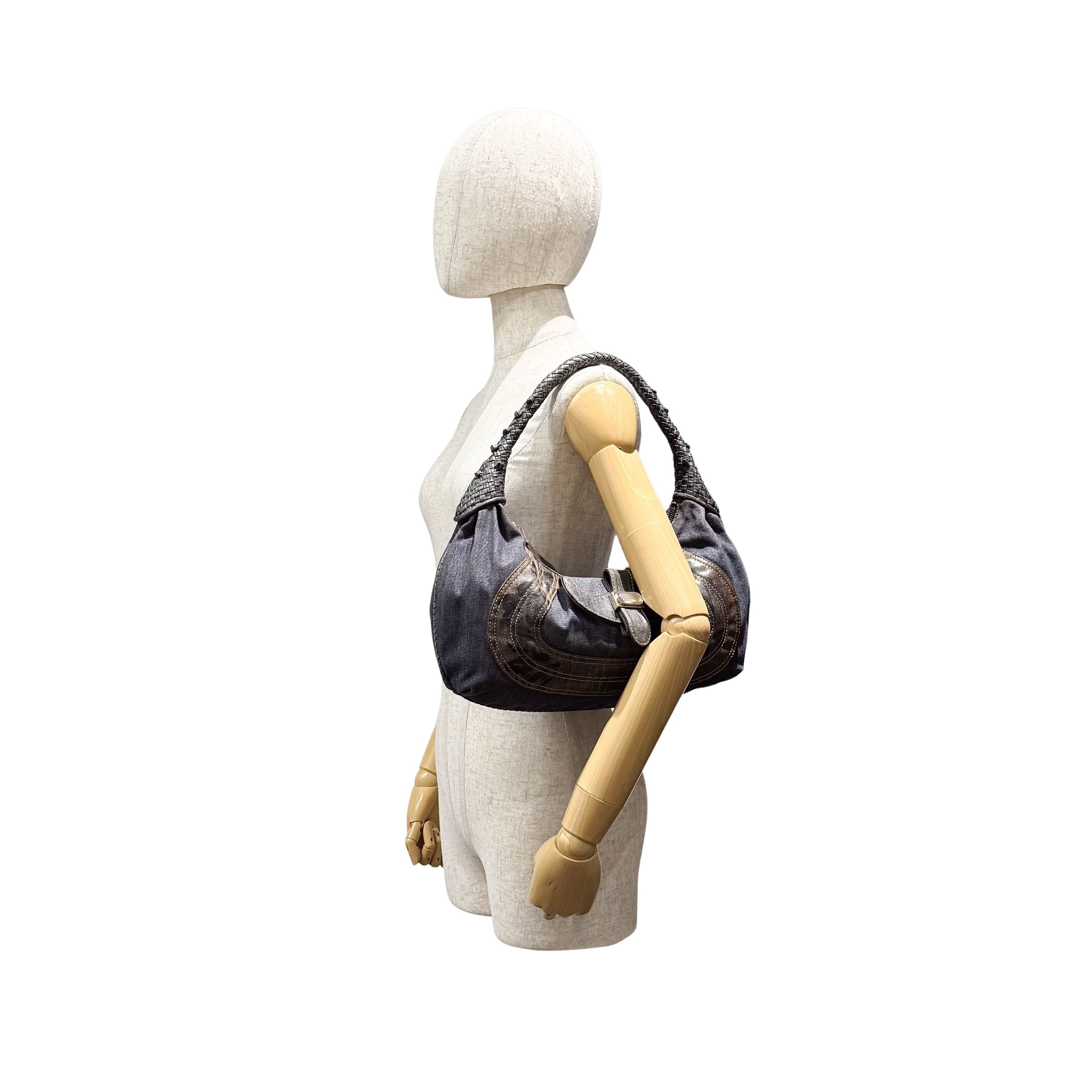 Spy Blue Denim Shoulder Bag