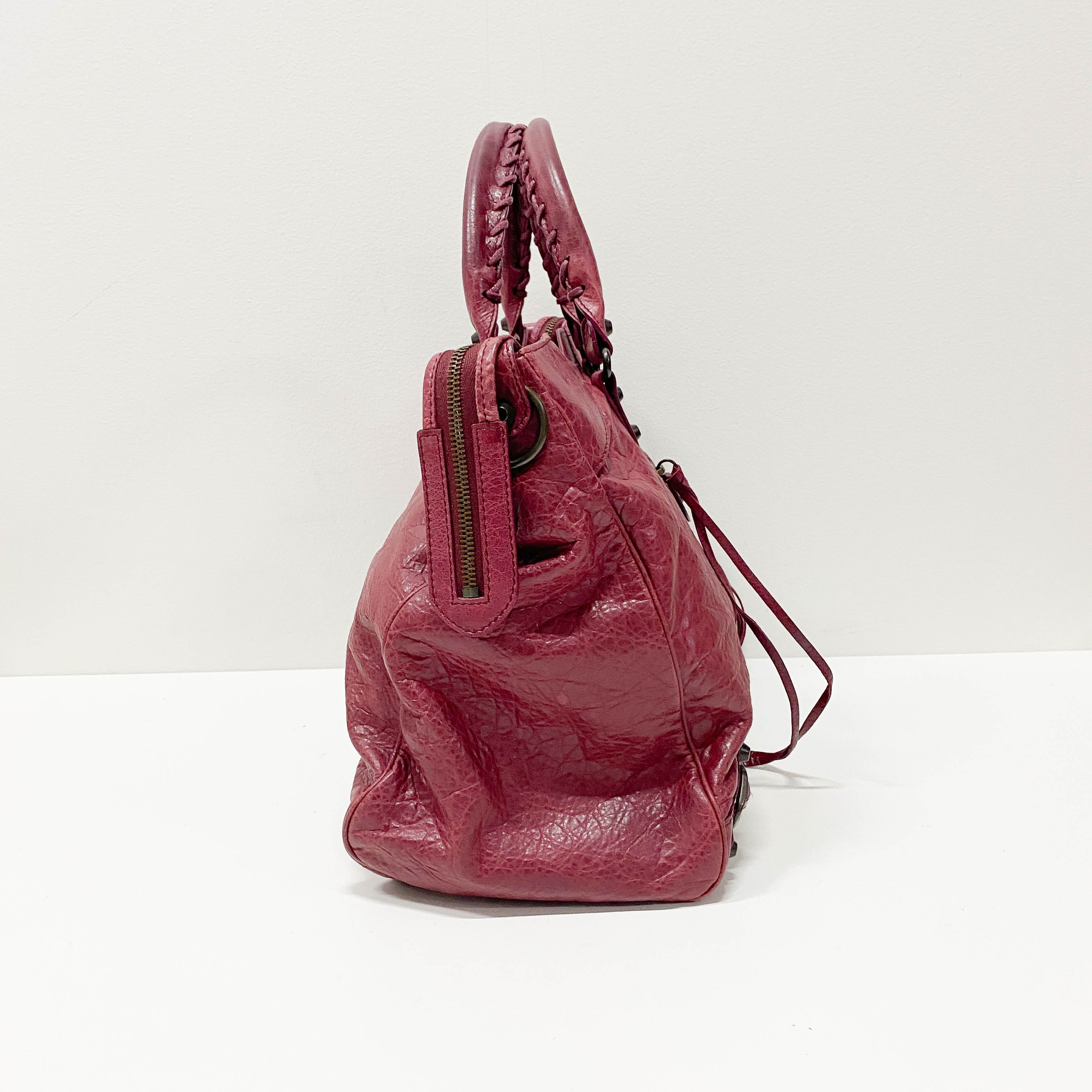 Classic Velo Maroon Leather Shoulder Bag