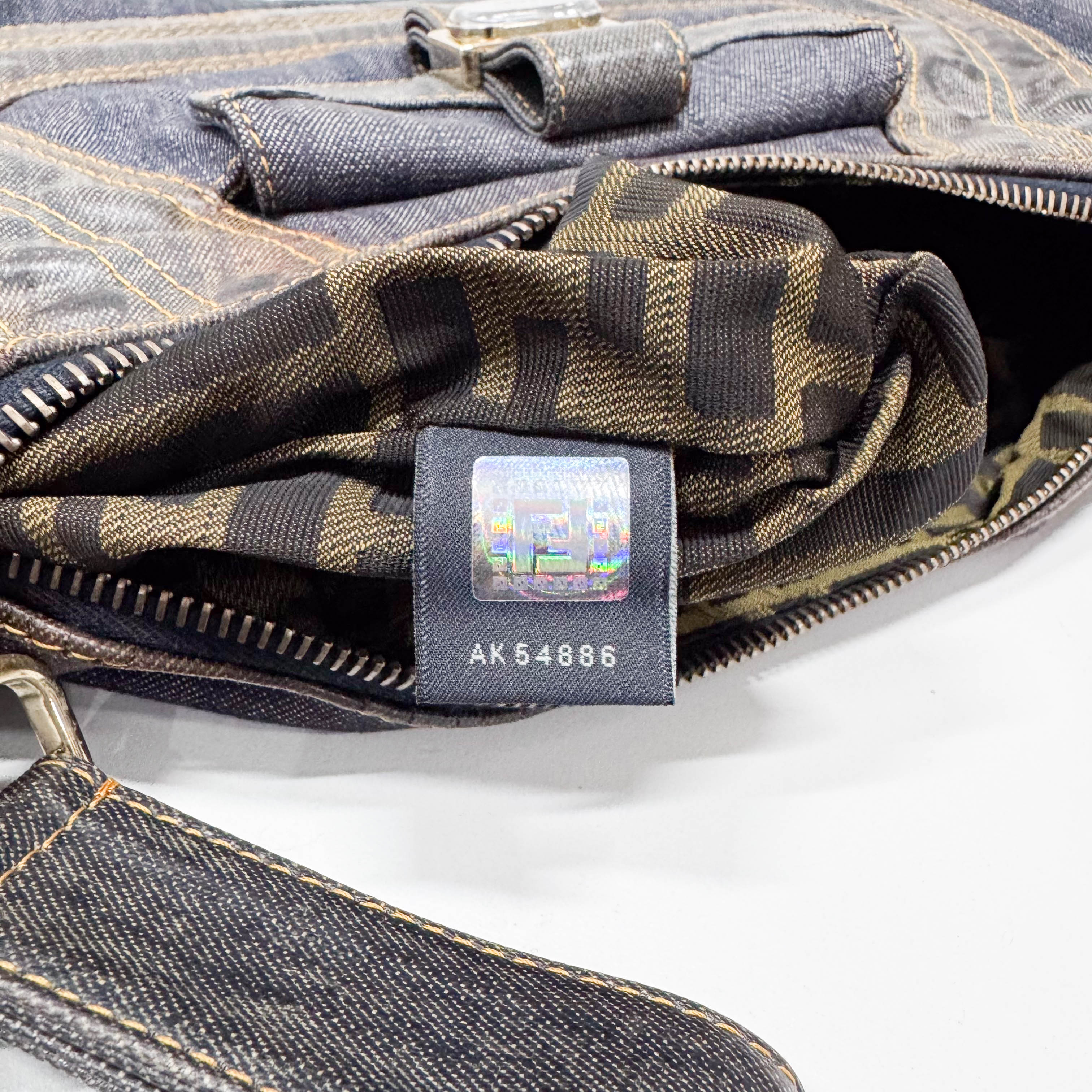 Spy Blue Denim Shoulder Bag