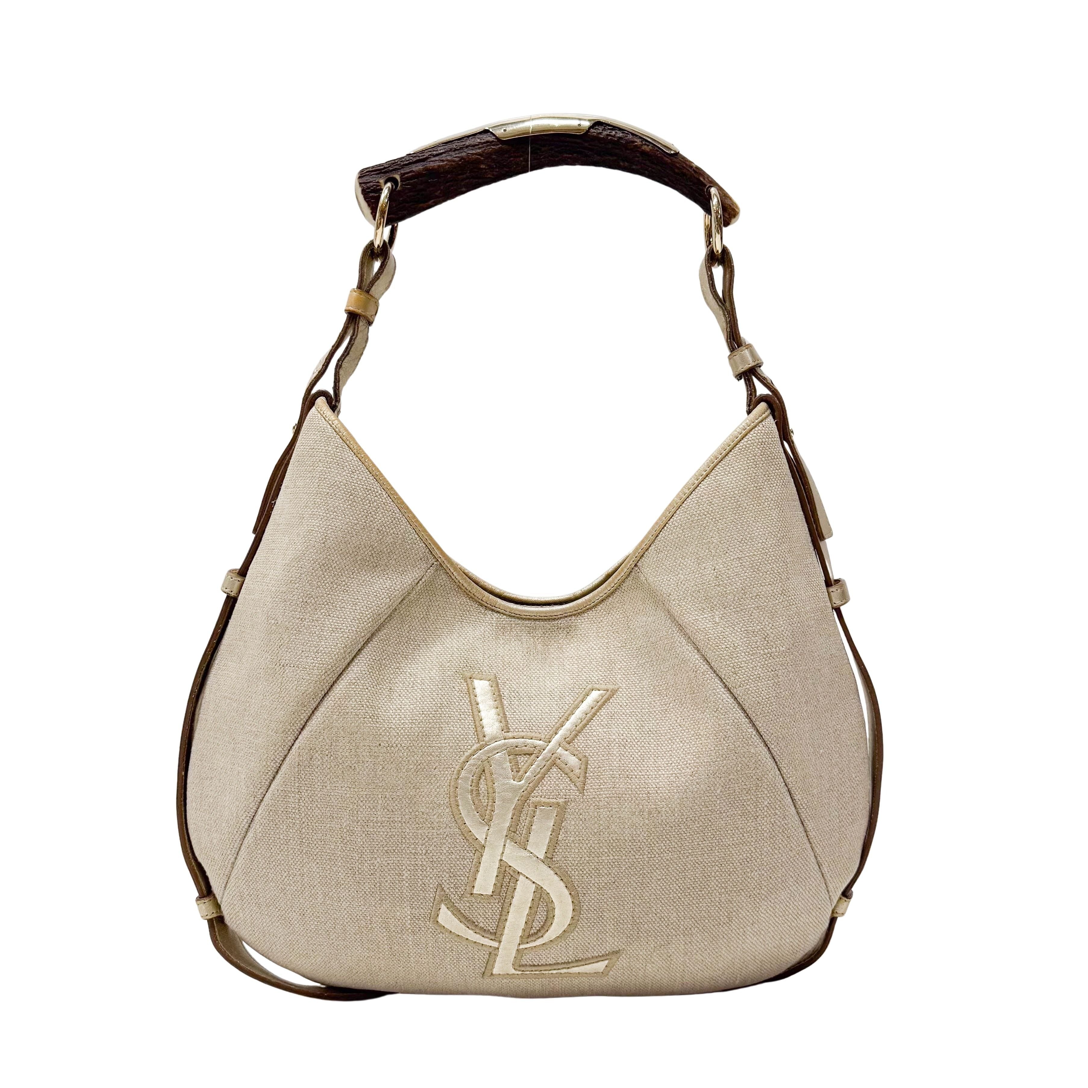 Mombasa Beige Canvas Shoulder Bag