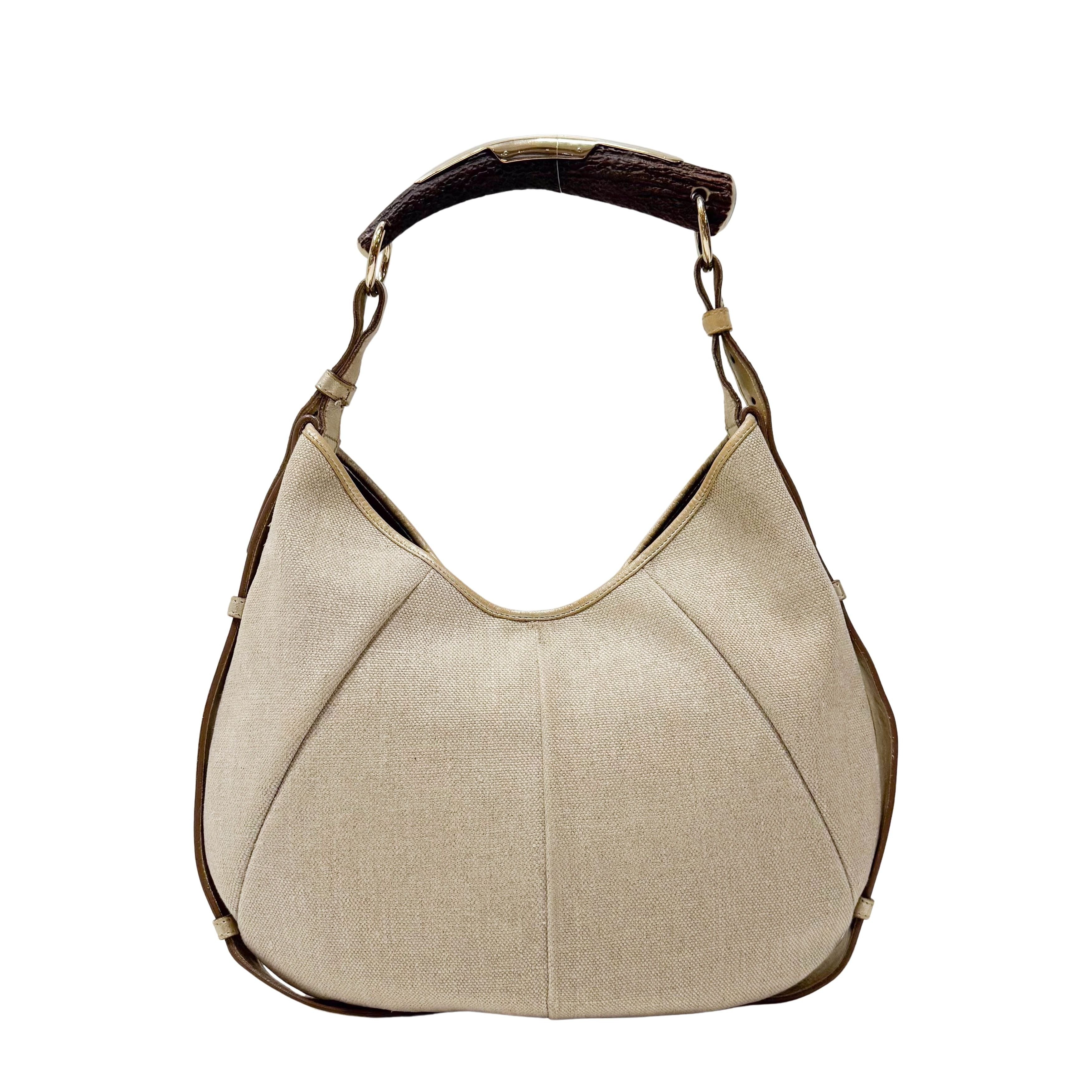 Mombasa Beige Canvas Shoulder Bag