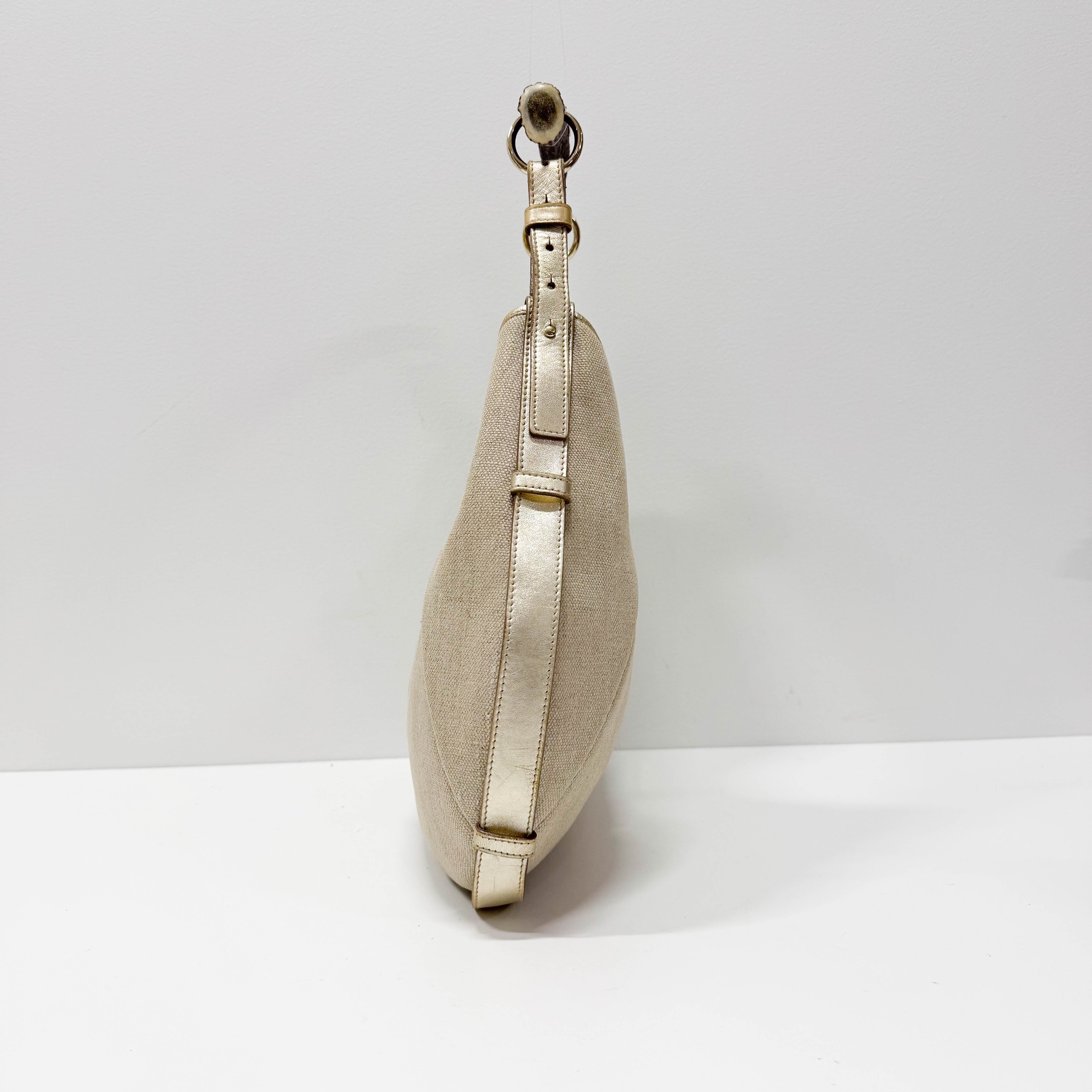 Mombasa Beige Canvas Shoulder Bag