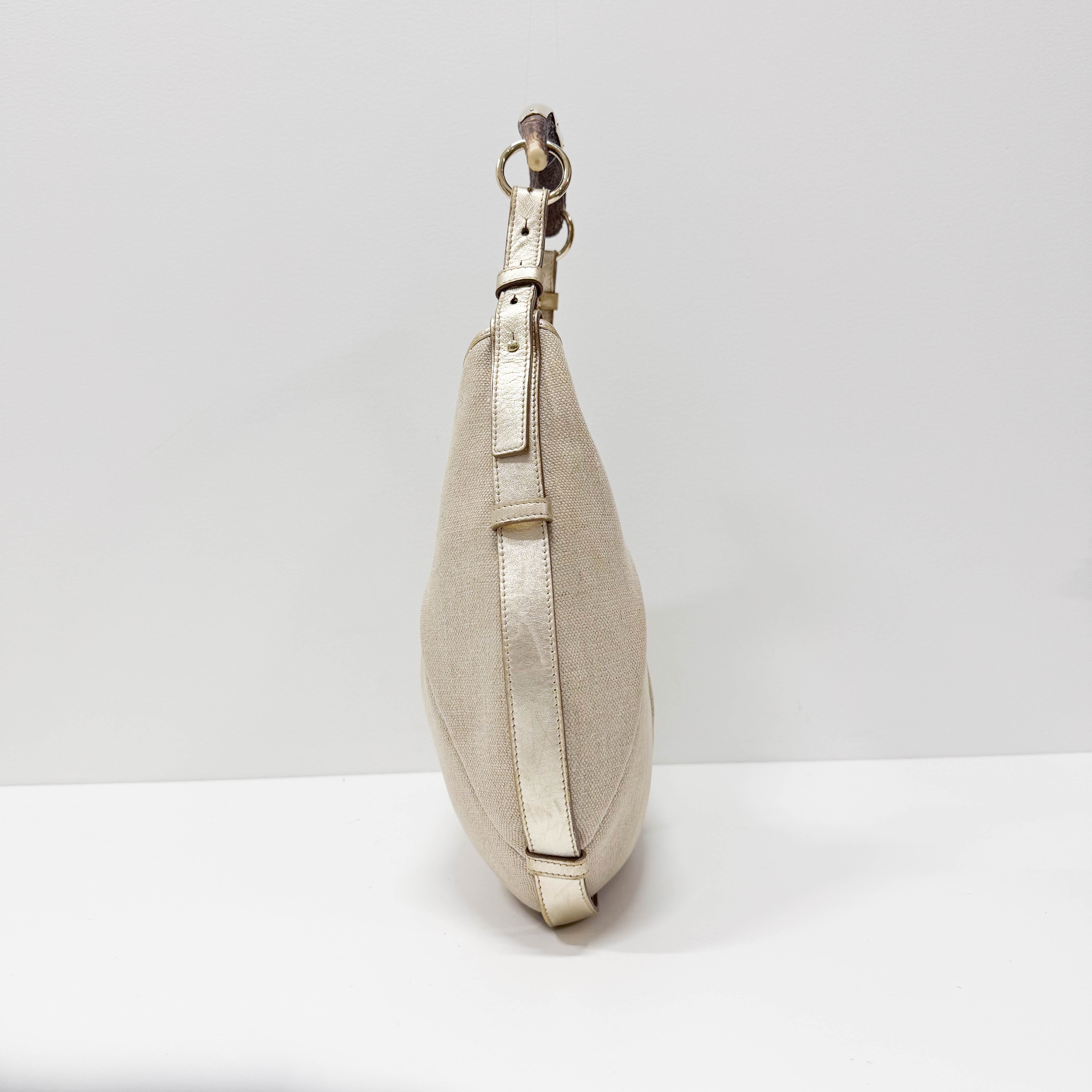 Mombasa Beige Canvas Shoulder Bag