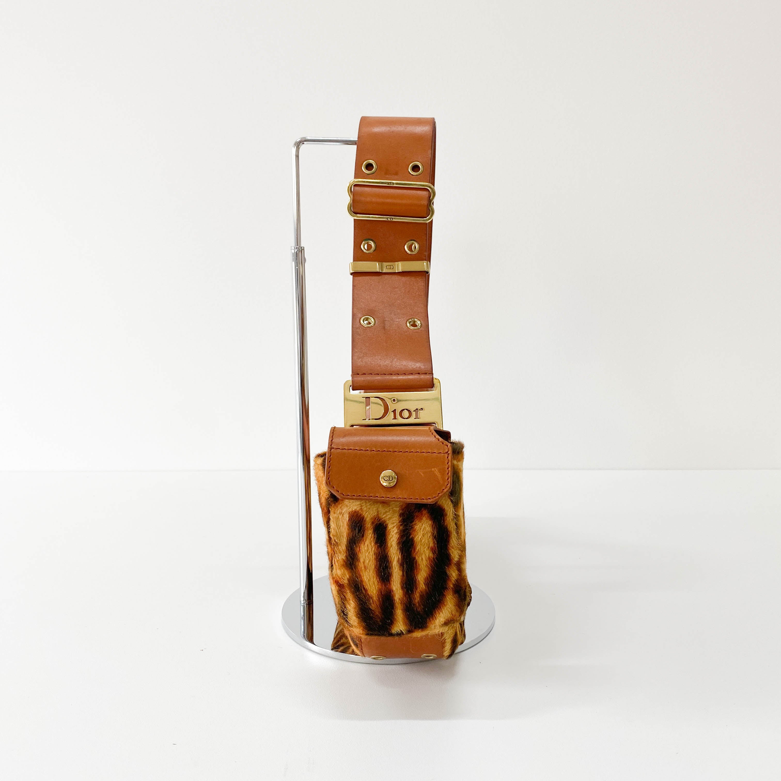 Columbus Leopard Pony Hair Shoulder Bag