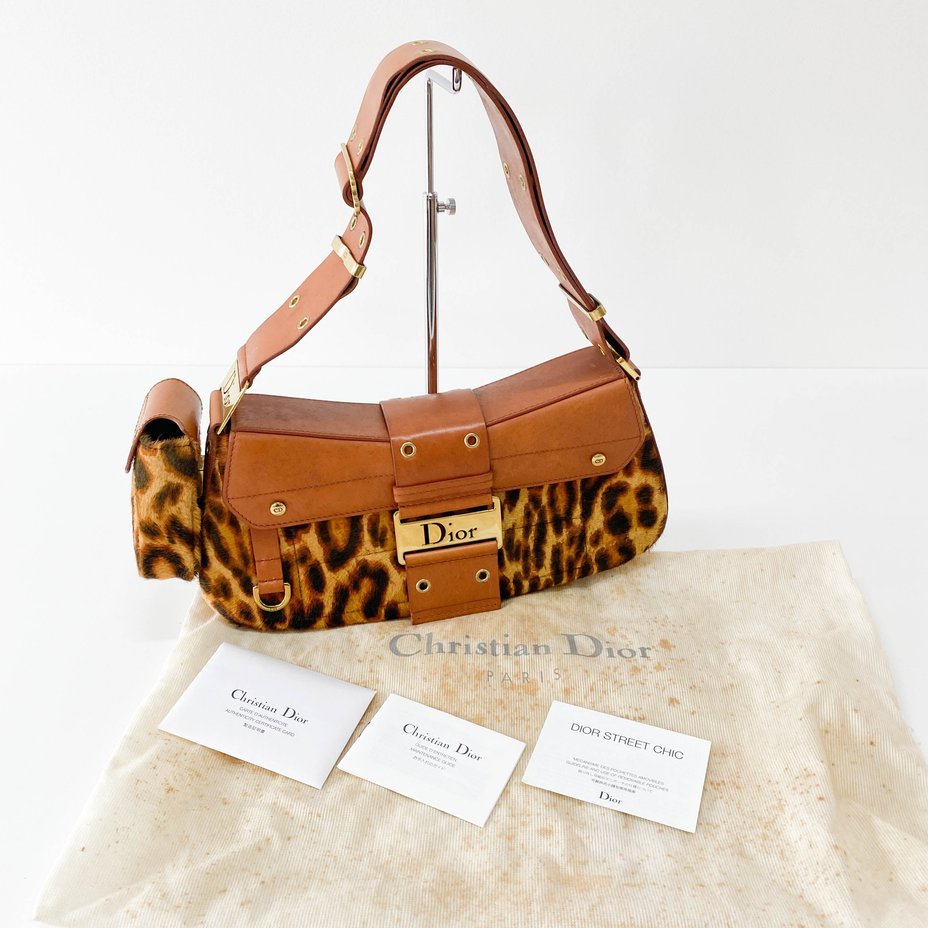 Columbus Leopard Pony Hair Shoulder Bag