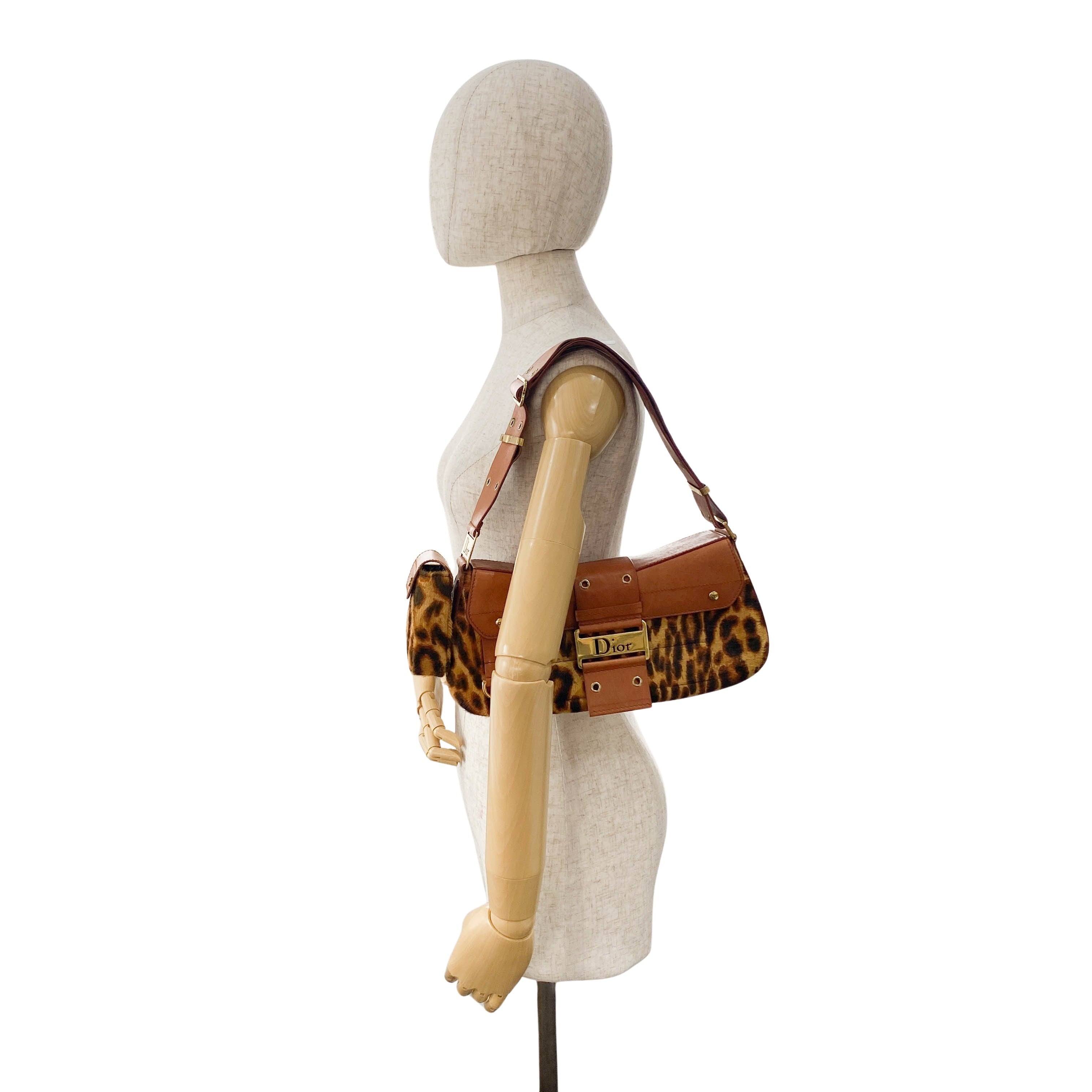 Columbus Leopard Pony Hair Shoulder Bag