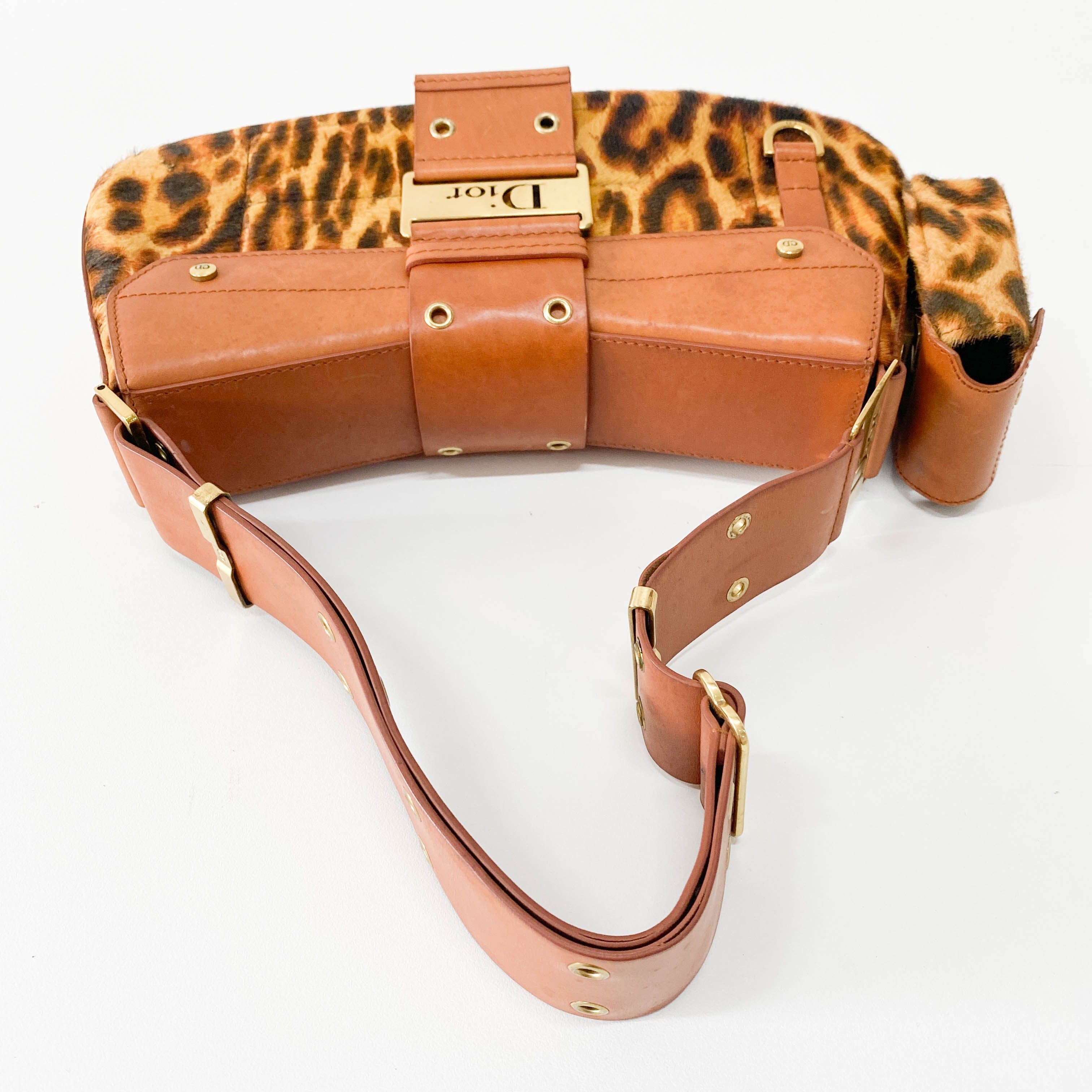 Columbus Leopard Pony Hair Shoulder Bag
