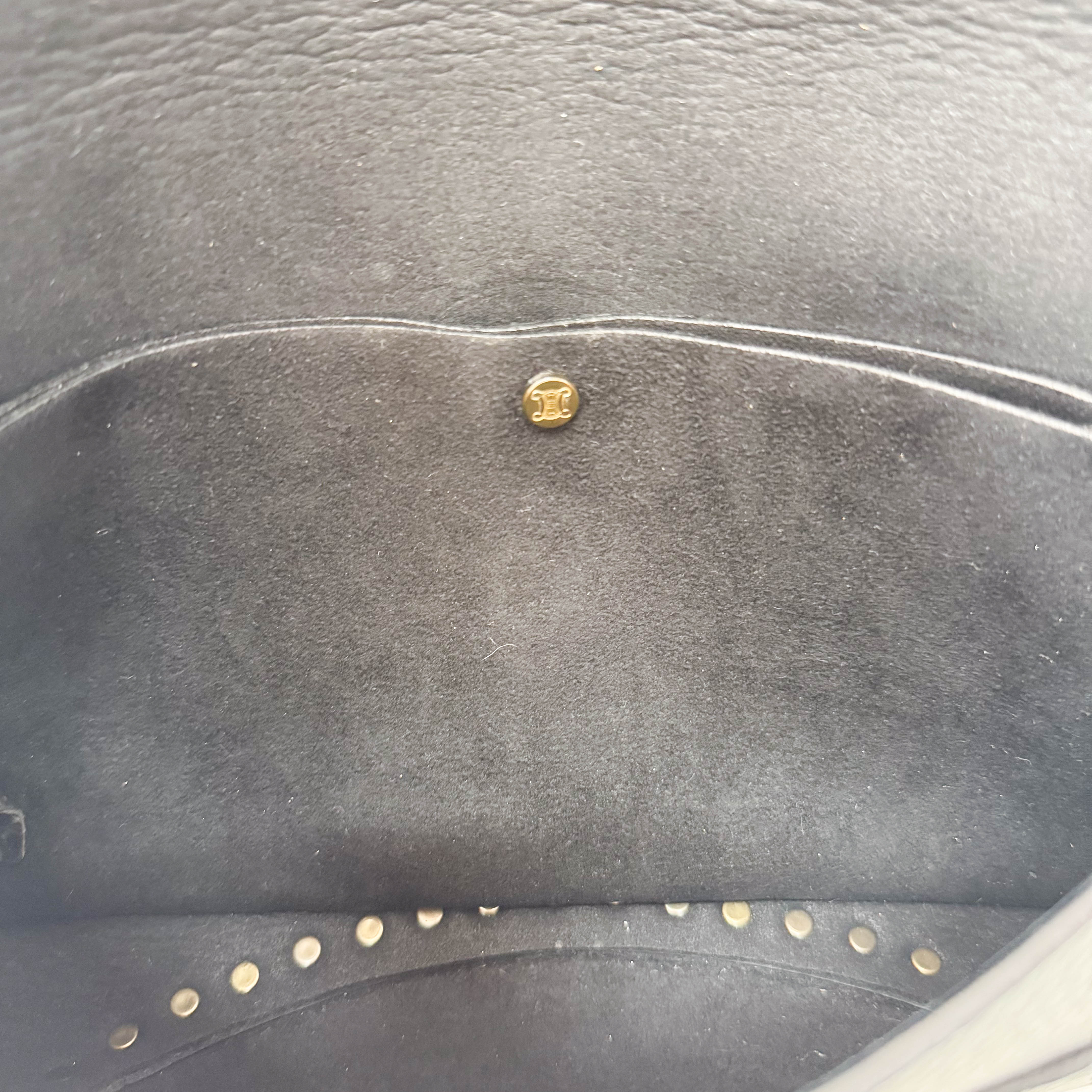 Black Leather Studs Shoulder Bag