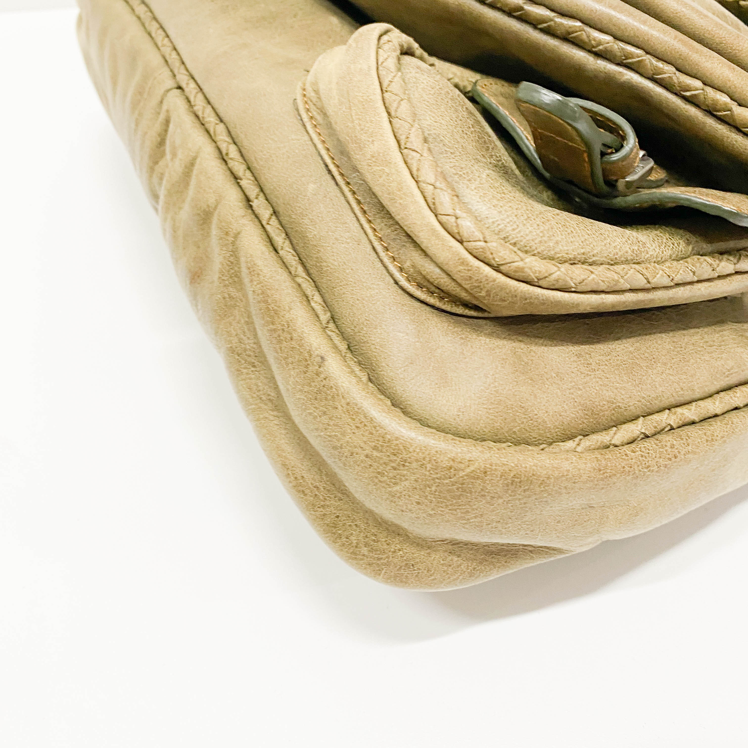 Gaucho Brown Calfskin Leather Shoulder Bag